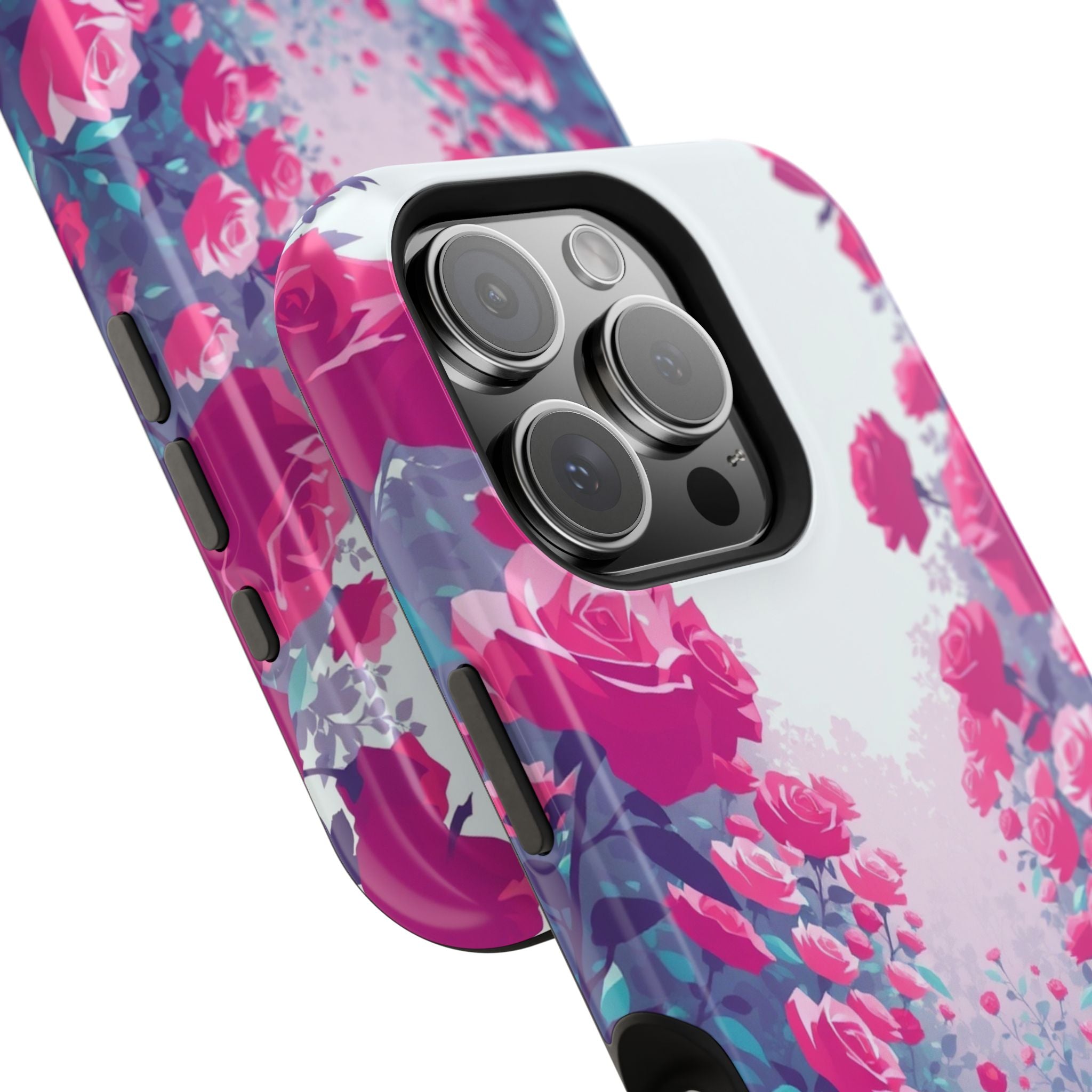 iPhone Cyan And Magenta Rose Garden Slim Everyday Designer Case · iPhone Case