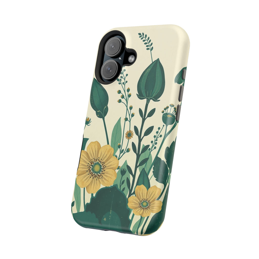 iPhone Emerald Green And Gold Pressed Botanicals Clean iPhone Minimal · iPhone C