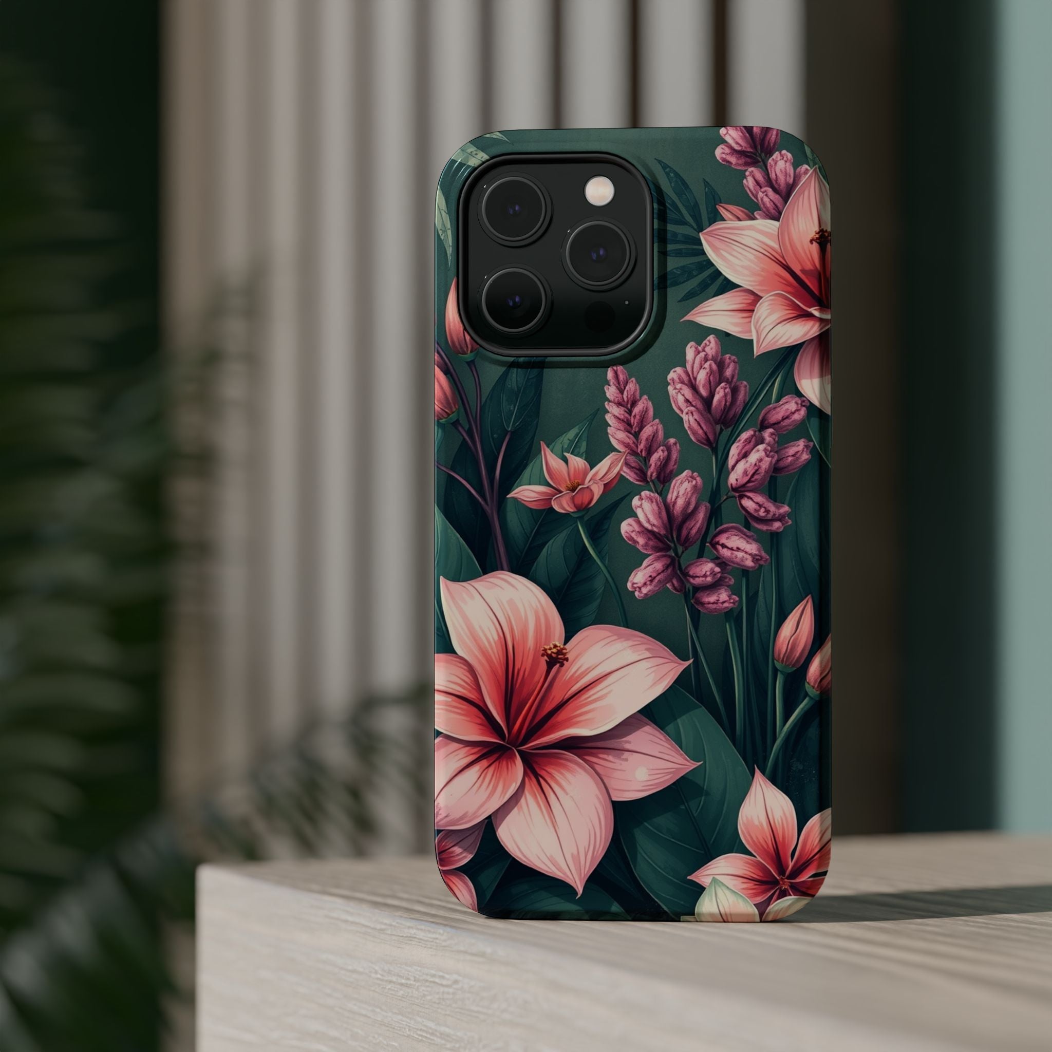 iPhone Mint And Blush Jungle Floral Slim Everyday Designer Case · iPhone Case