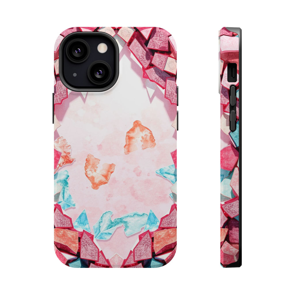 iPhone Mint And Blush Mosaic Shards Slim Everyday Designer Case · iPhone Case