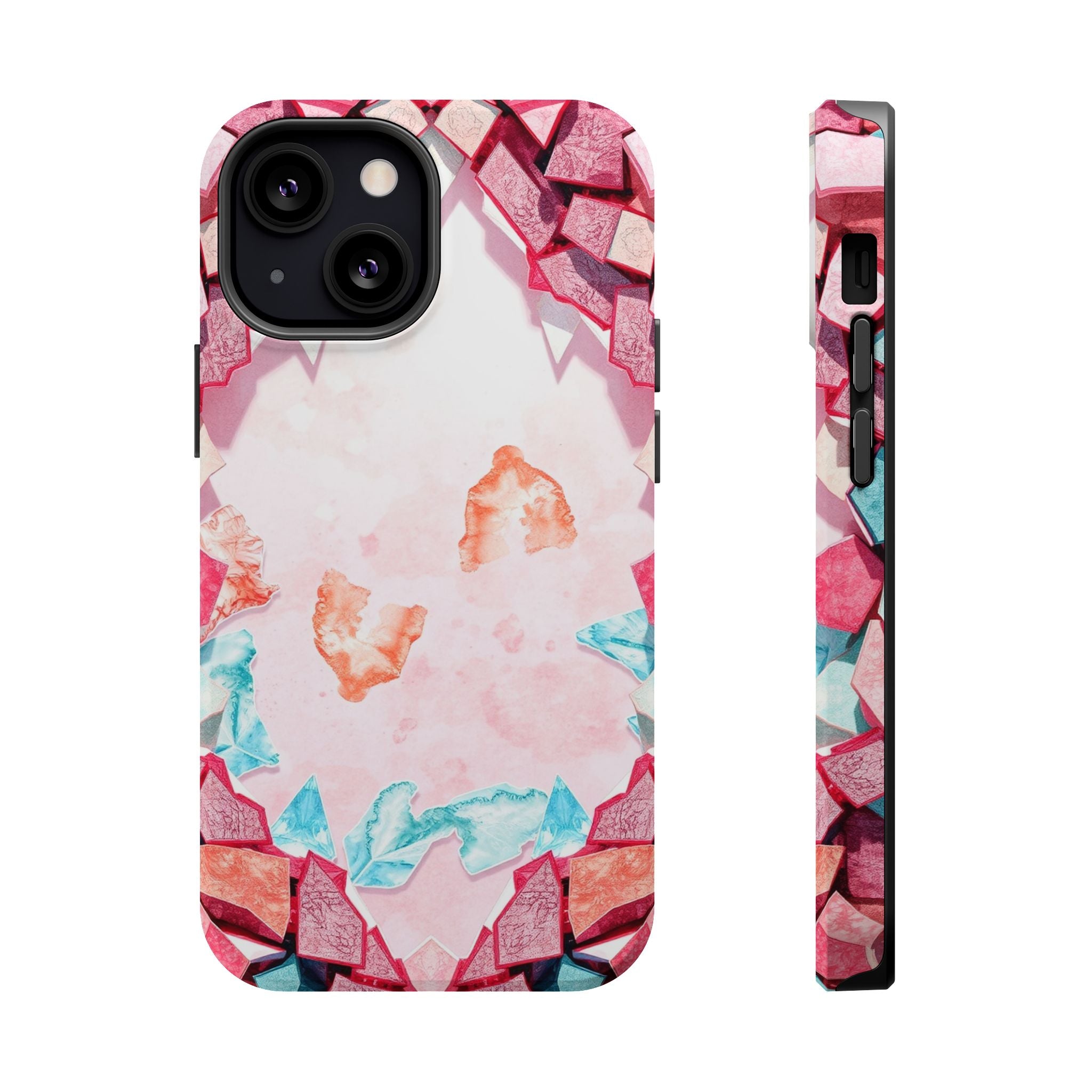 iPhone Mint And Blush Mosaic Shards Slim Everyday Designer Case · iPhone Case