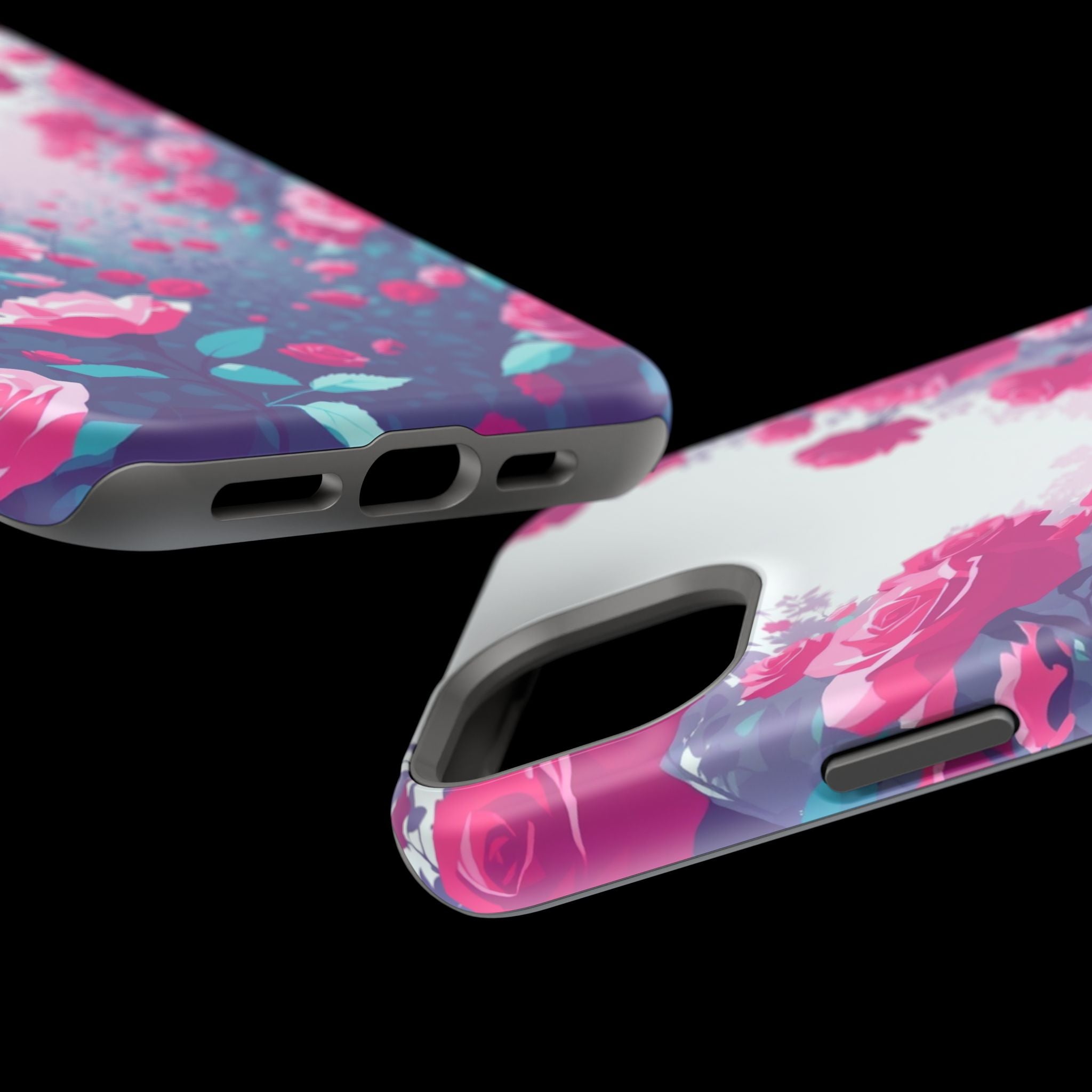 iPhone Cyan And Magenta Rose Garden Slim Everyday Designer Case · iPhone Case