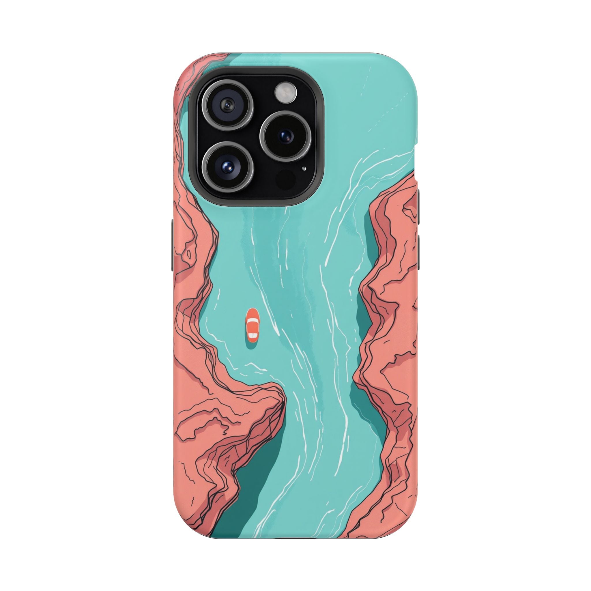 iPhone Teal And Coral River Delta Aerial Slim Everyday iPhone Designer · iPhone