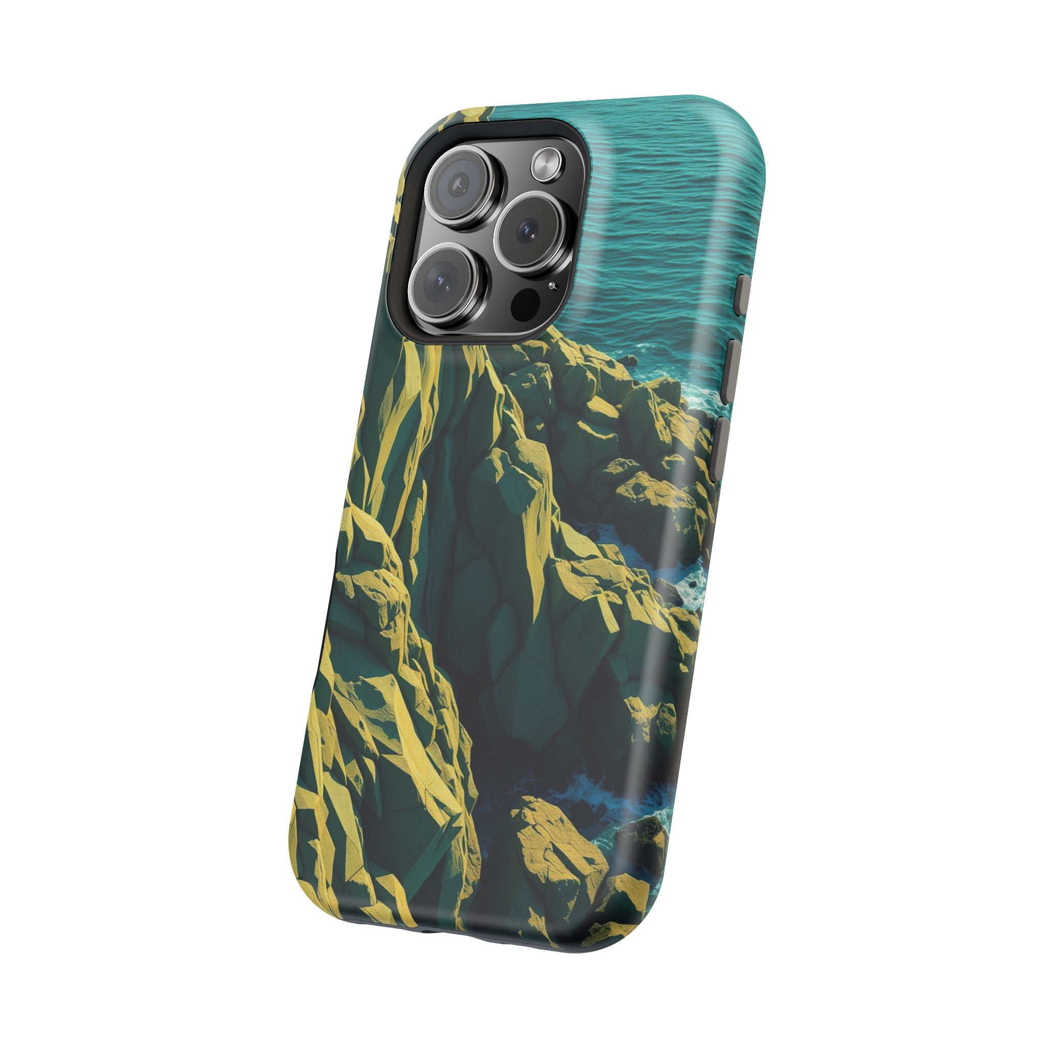 iPhone Emerald Green And Gold Rocky Coastline Slim iPhone Everyday · iPhone Case