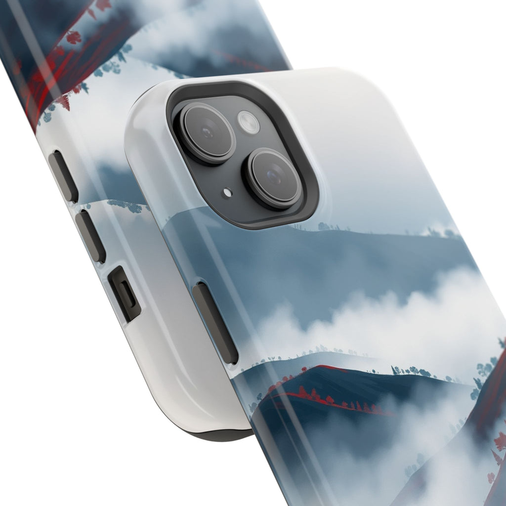 iPhone Black And Crimson Fog Rolling Over Hills Soft iPhone Finish · iPhone Case