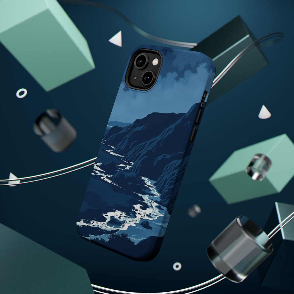 iPhone Midnight Blue And Silver Hibiscus Coast Carry Case Slim Snap Case · iPhon