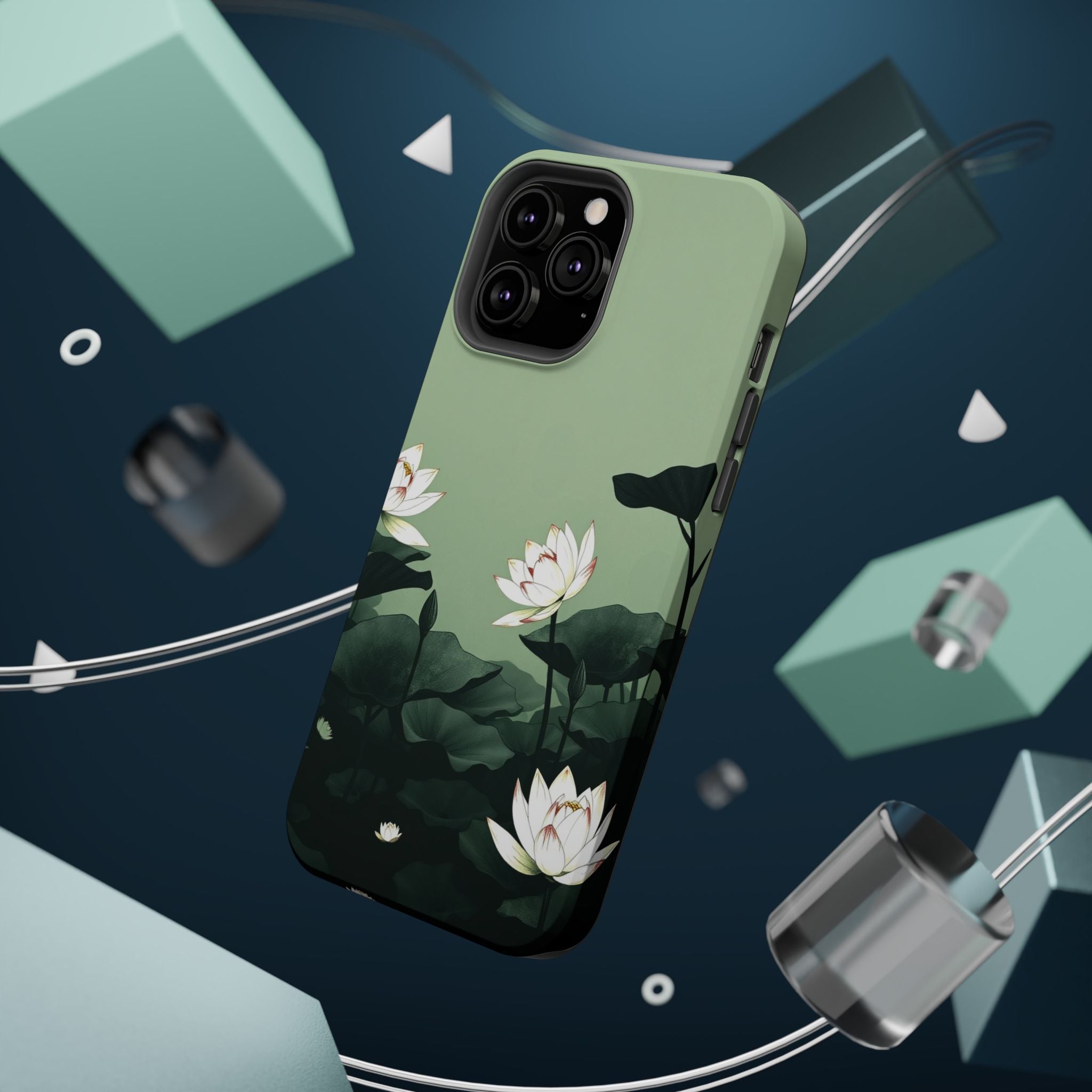 iPhone Sage And Ivory Lotus Pond Bold Modern Everyday Snap Case · iPhone Case