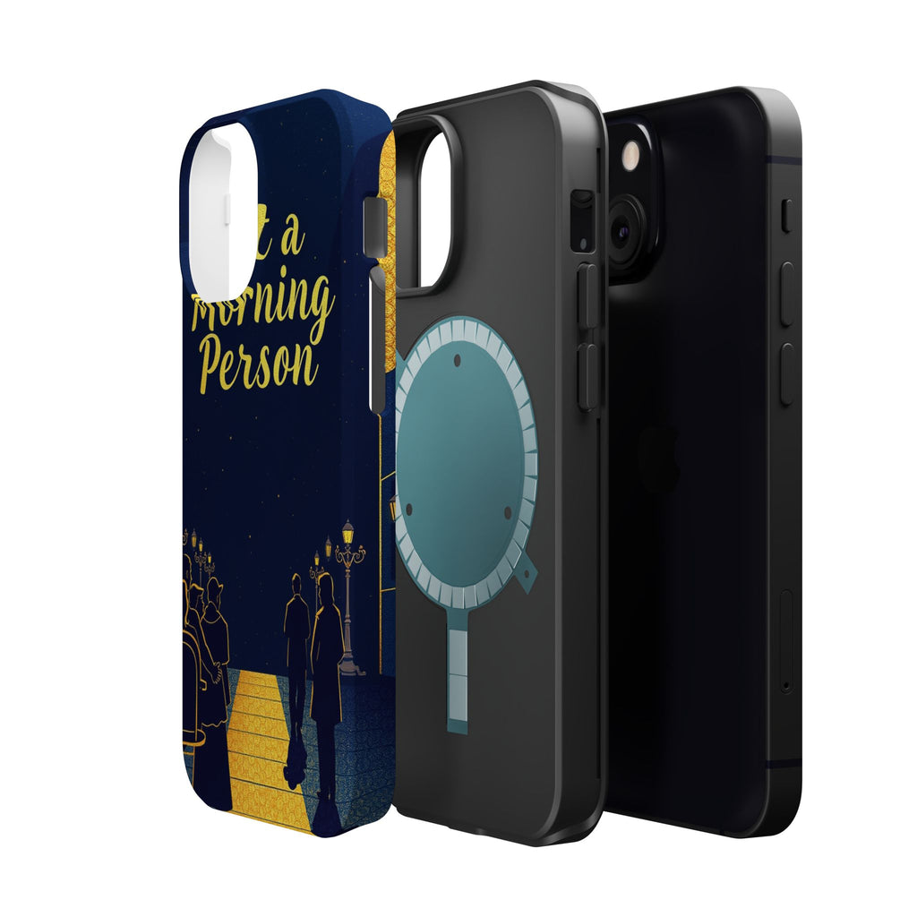 iPhone Midnight Blue And Silver Not a Morning Person Slim Snap Case · iPhone Cas