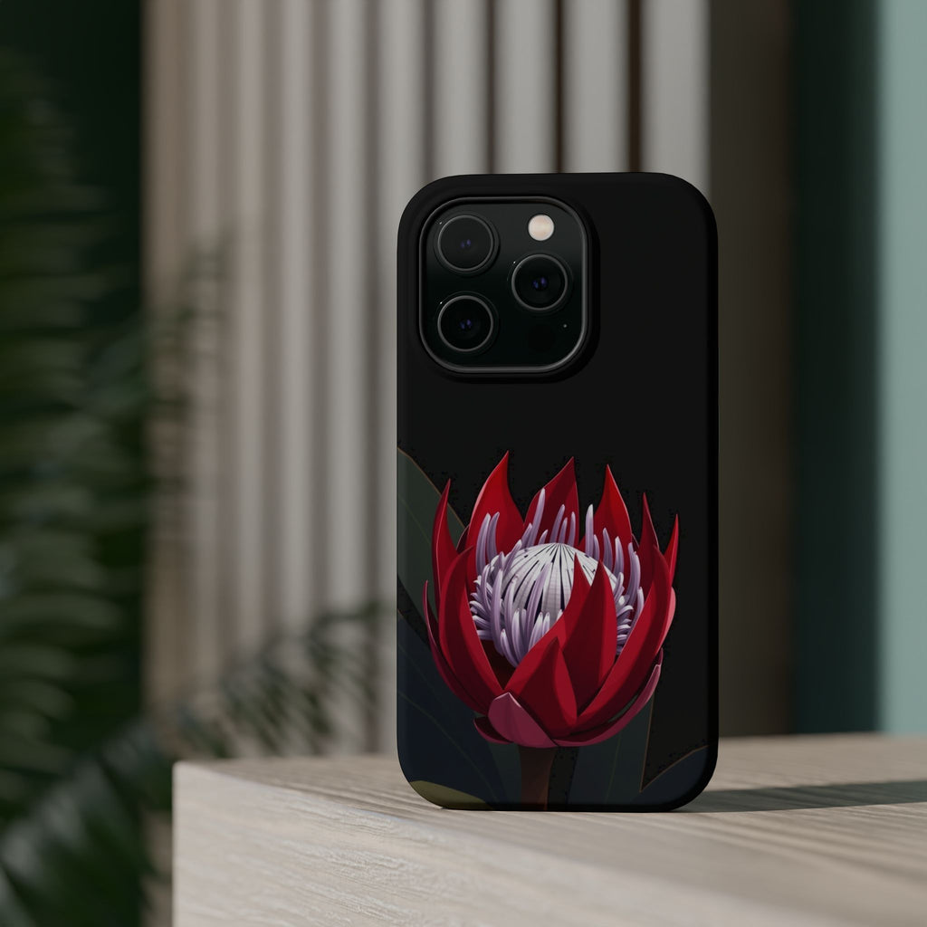 iPhone Black And Crimson Protea Bold Slim Everyday Designer Case · iPhone Case
