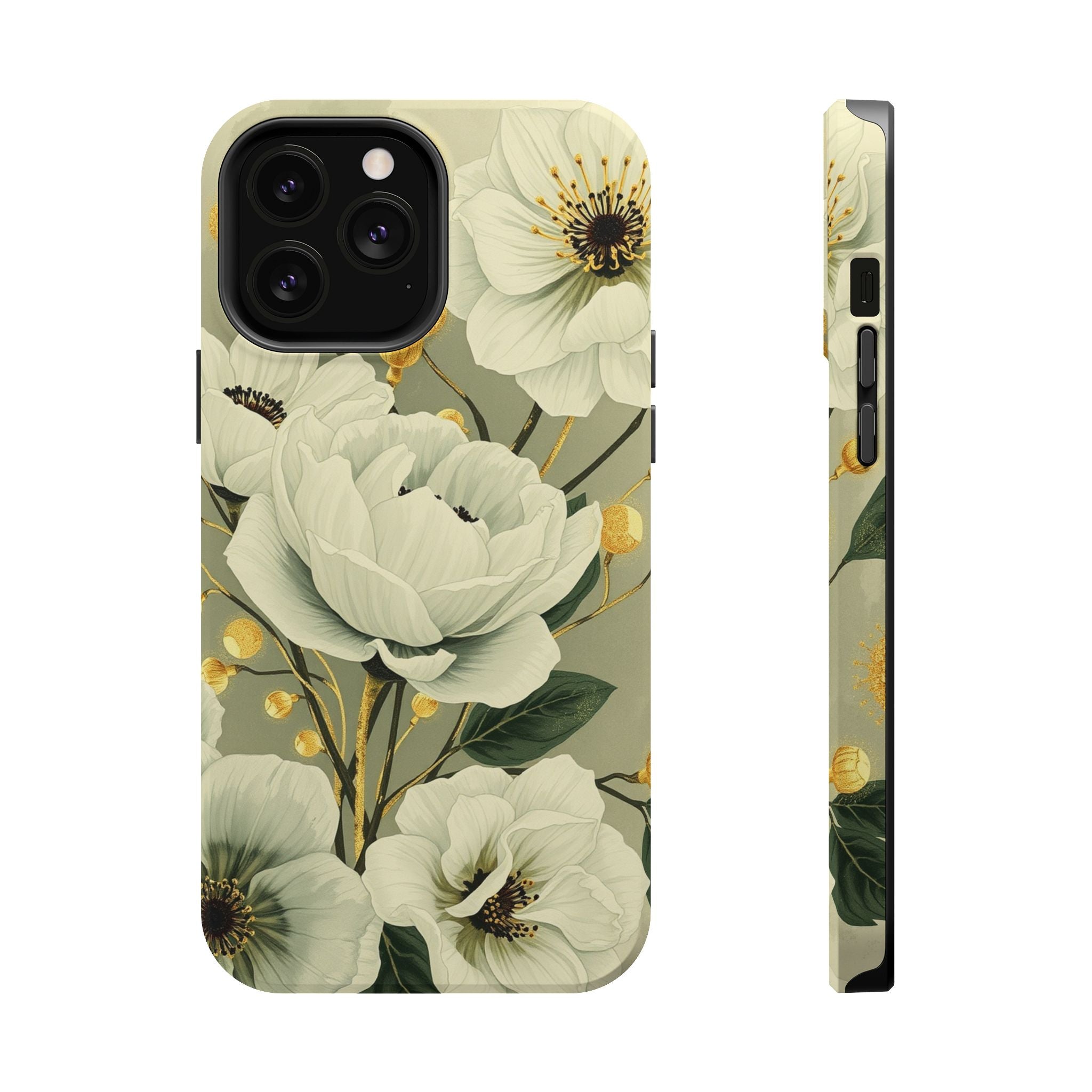 iPhone Sage And Ivory Floral Ink Wash Slim Everyday iPhone 14 Designer · iPhone