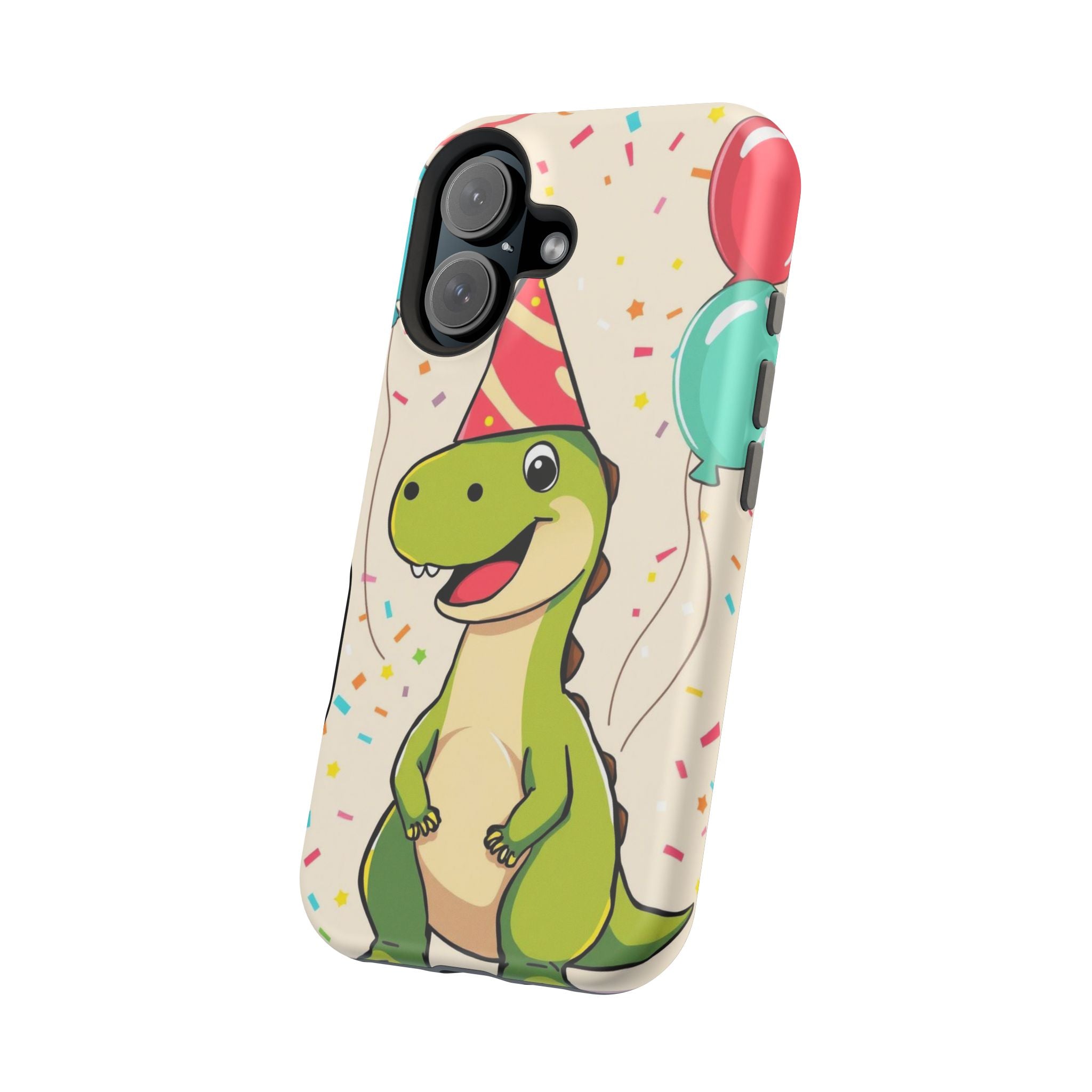 iPhone Dino with Party Hat Kids Fun Phone Case Gift Slim Snap Case · iPhone Case