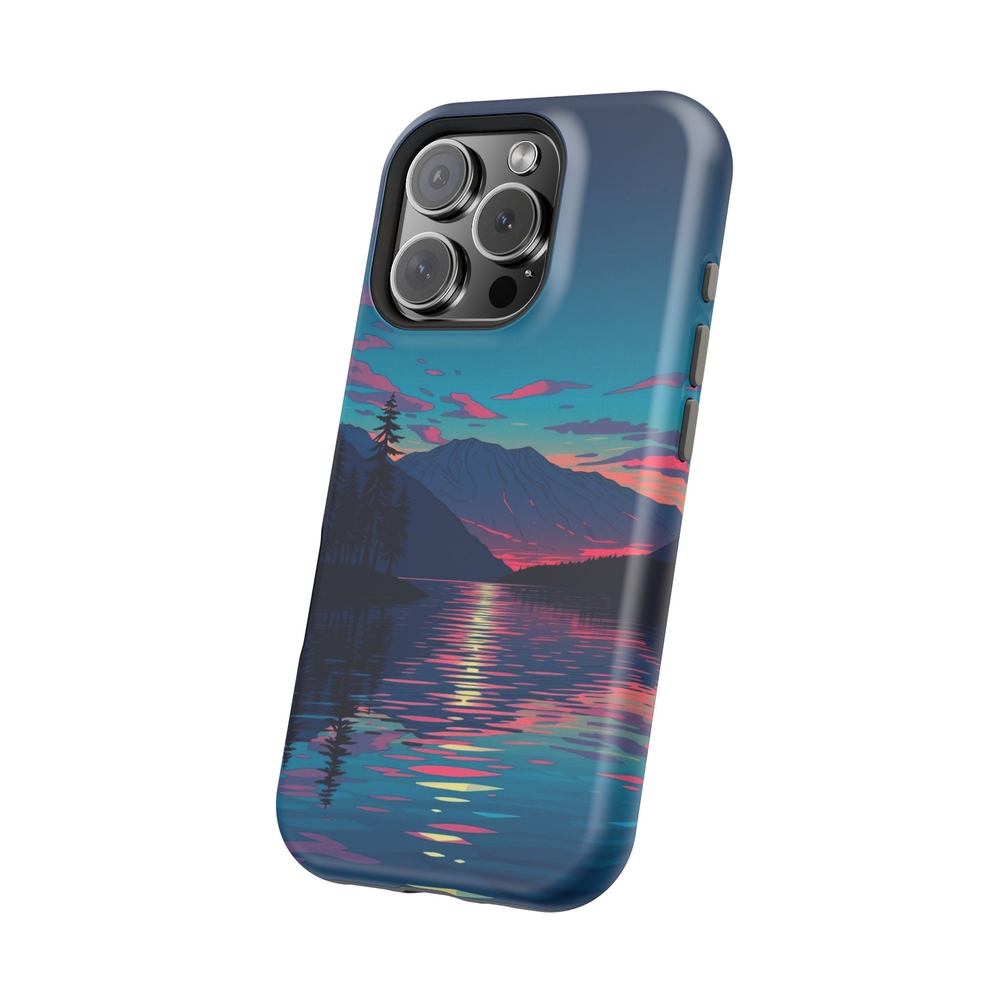 iPhone Vibrant Lake at Twilight Design Slim Everyday Designer Case · iPhone Case