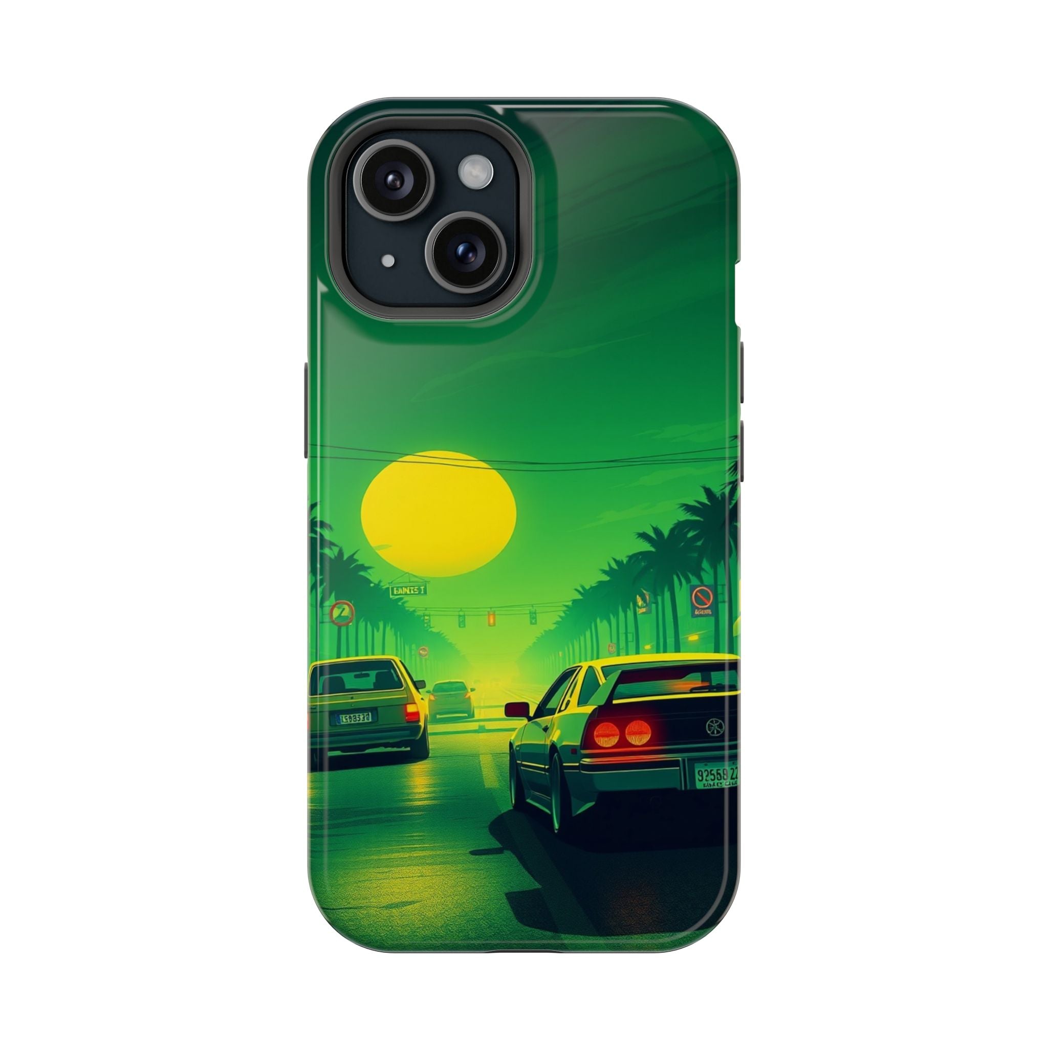 iPhone Dreamy Sunset Drive 80s Design Slim Everyday Designer Case · iPhone Case
