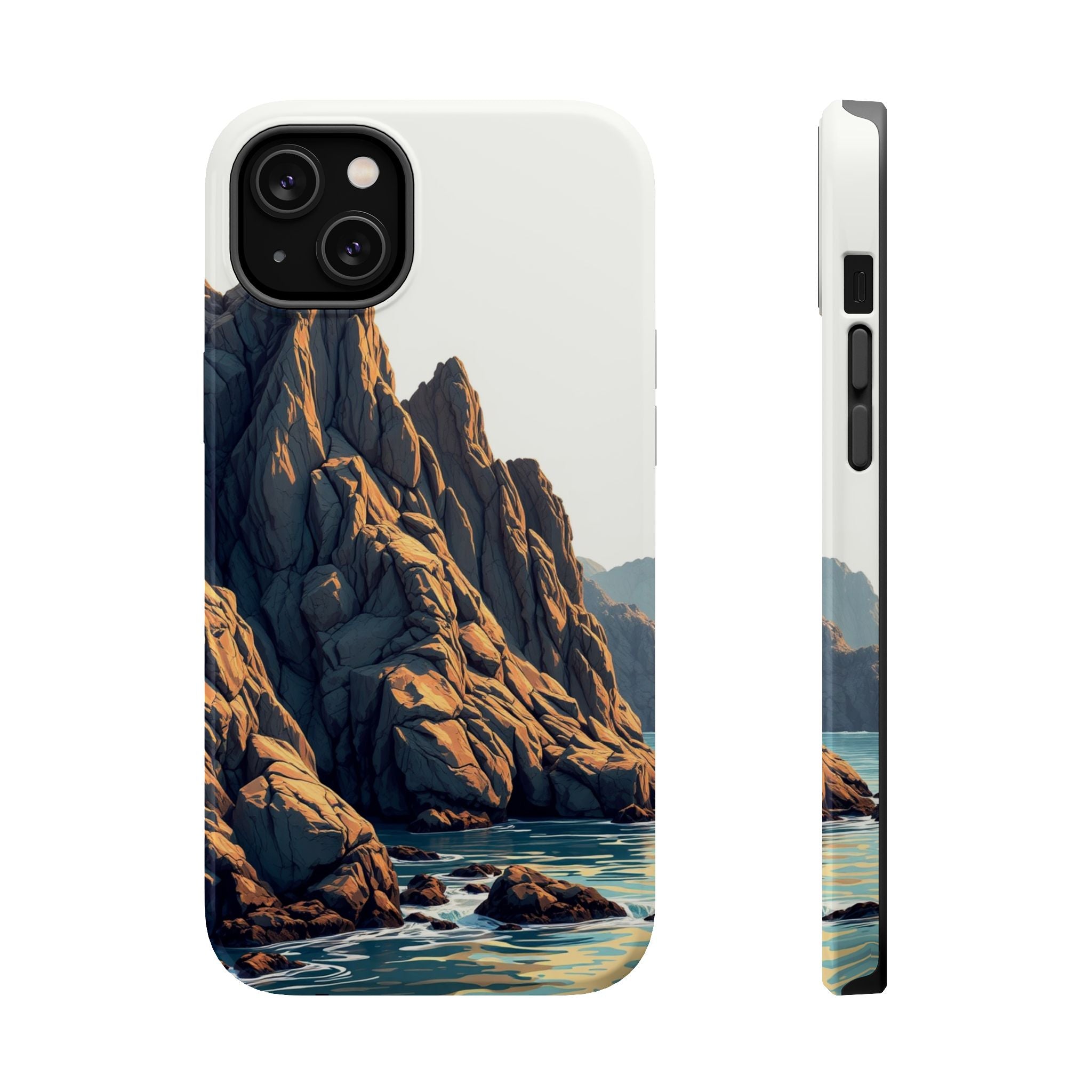 iPhone Mustard And Rust Rocky Coastline Slim Everyday iPhone Designer · iPhone C