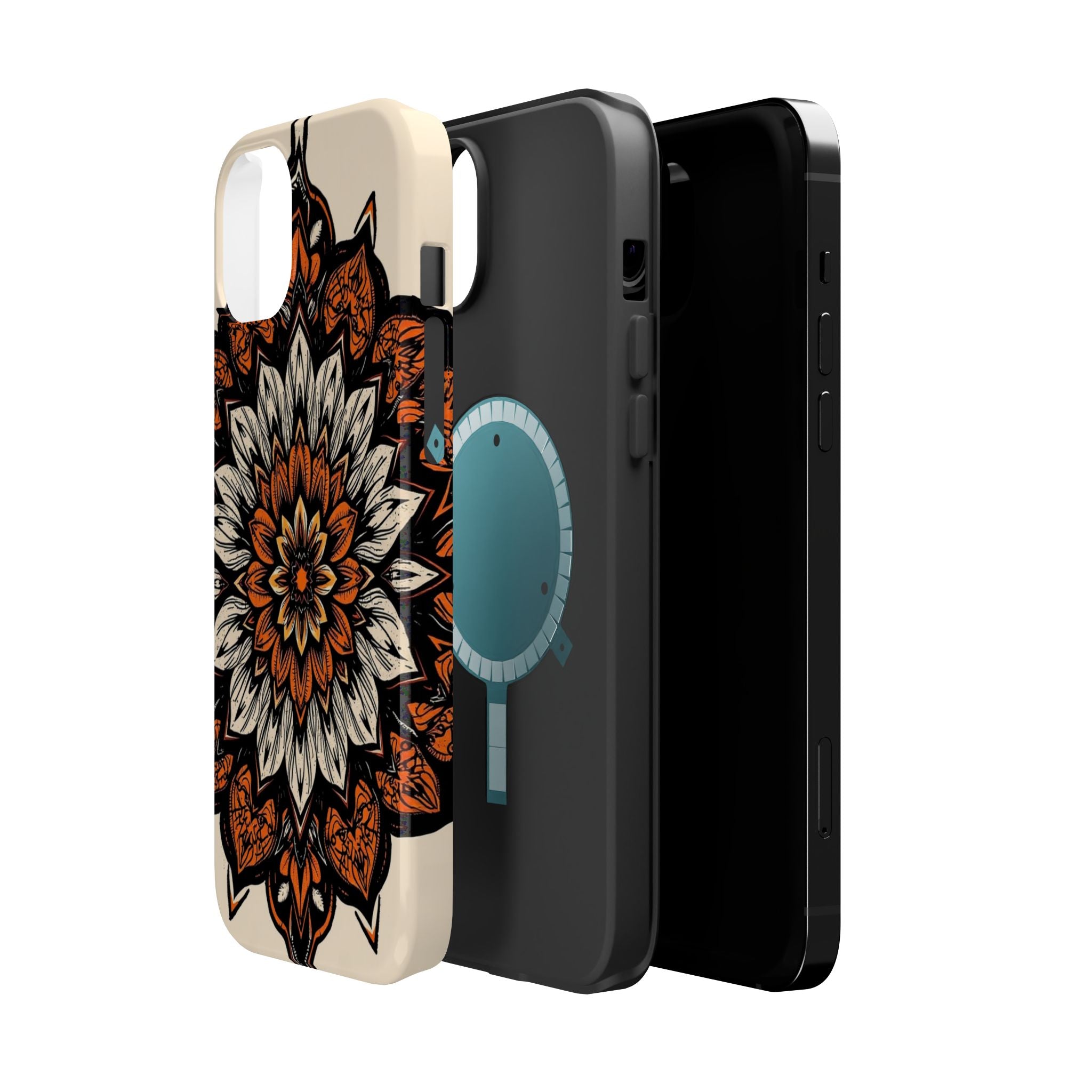 iPhone Burnt Orange And Sand Floral Mandala Slim Snap Cas Carry Case · iPhone Ca