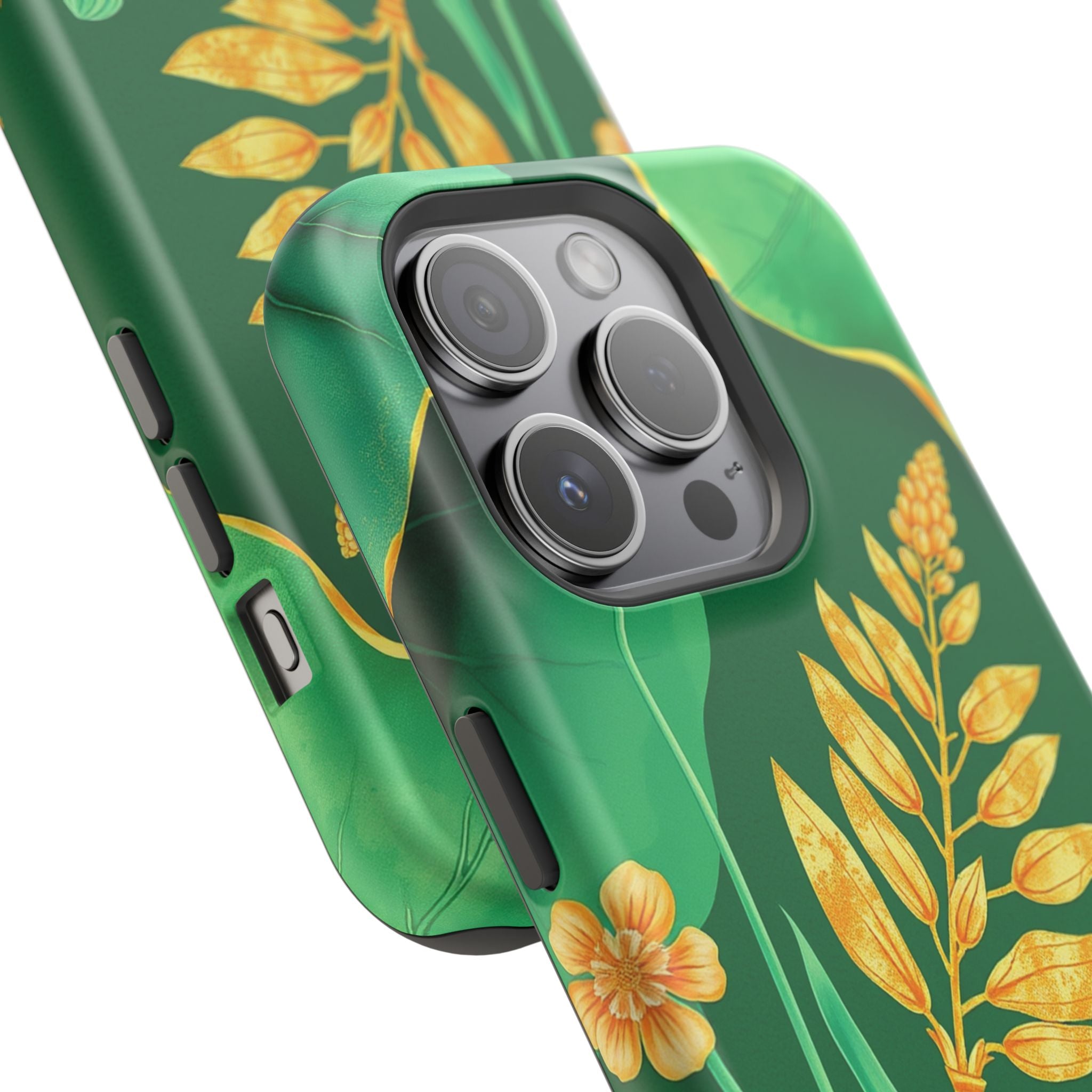iPhone Emerald Green And Gold Botanical Illustration Ga Slim Snap Case · iPhone