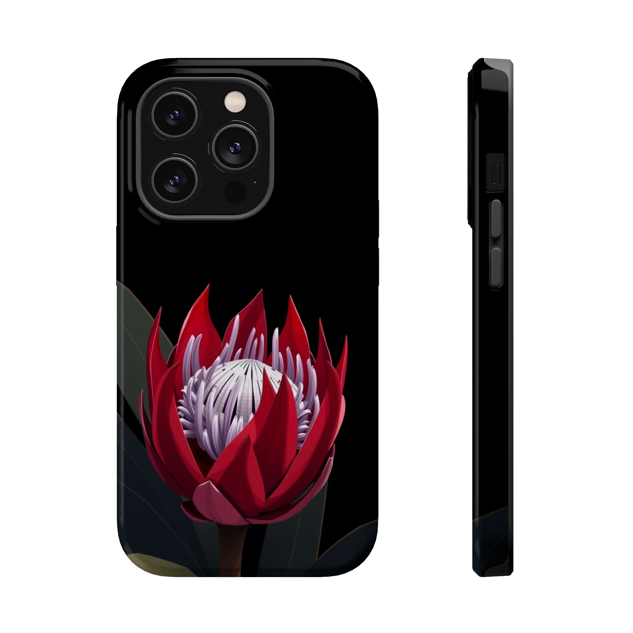 iPhone Black And Crimson Protea Bold Slim Everyday Designer Case · iPhone Case