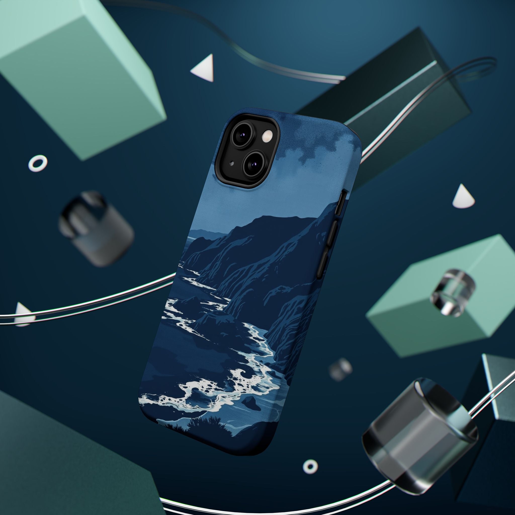 iPhone Midnight Blue And Silver Hibiscus Coast Carry Case Slim Snap Case · iPhon