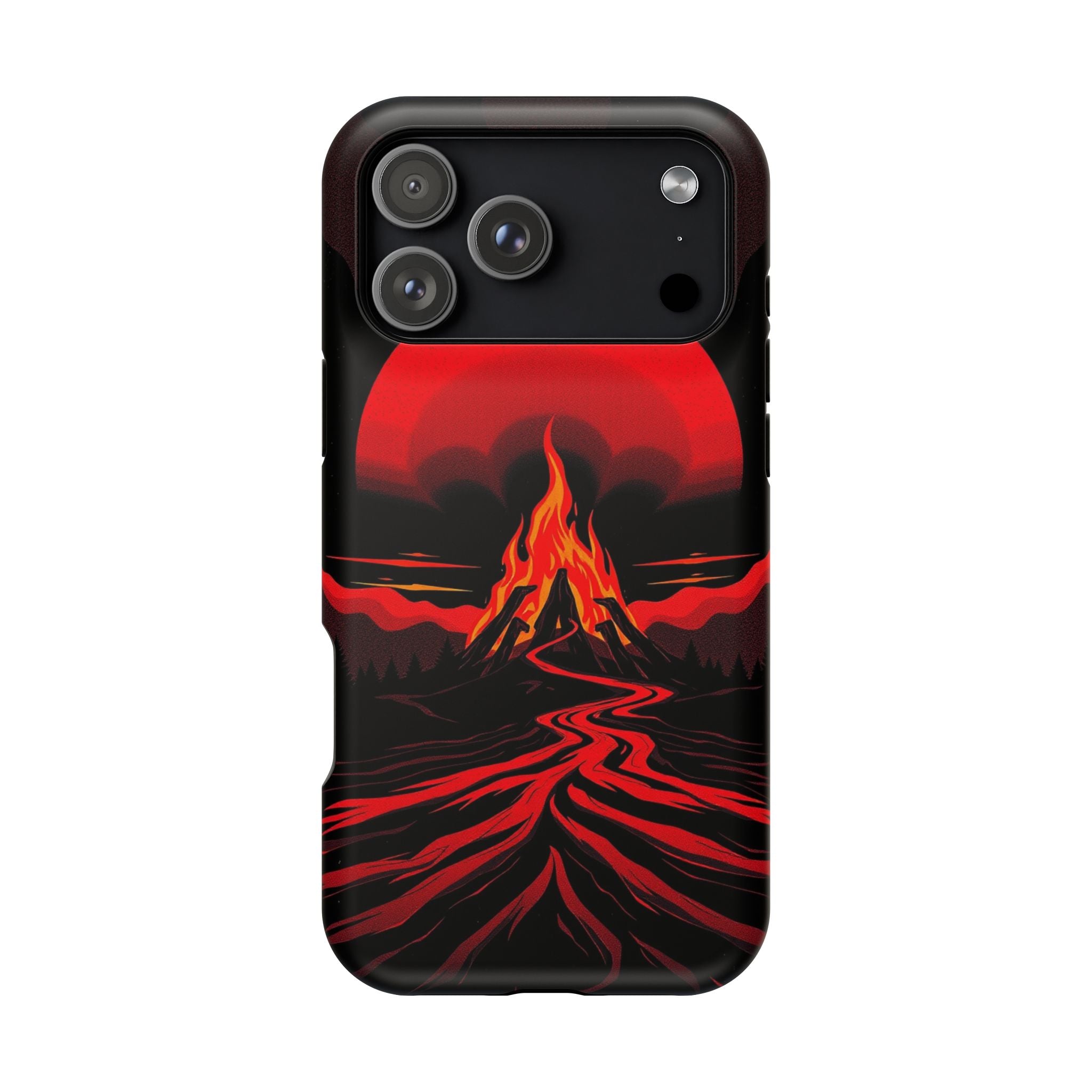 iPhone Black And Crimson Wildfire Glow Slim Everyday Designer Case · iPhone Case