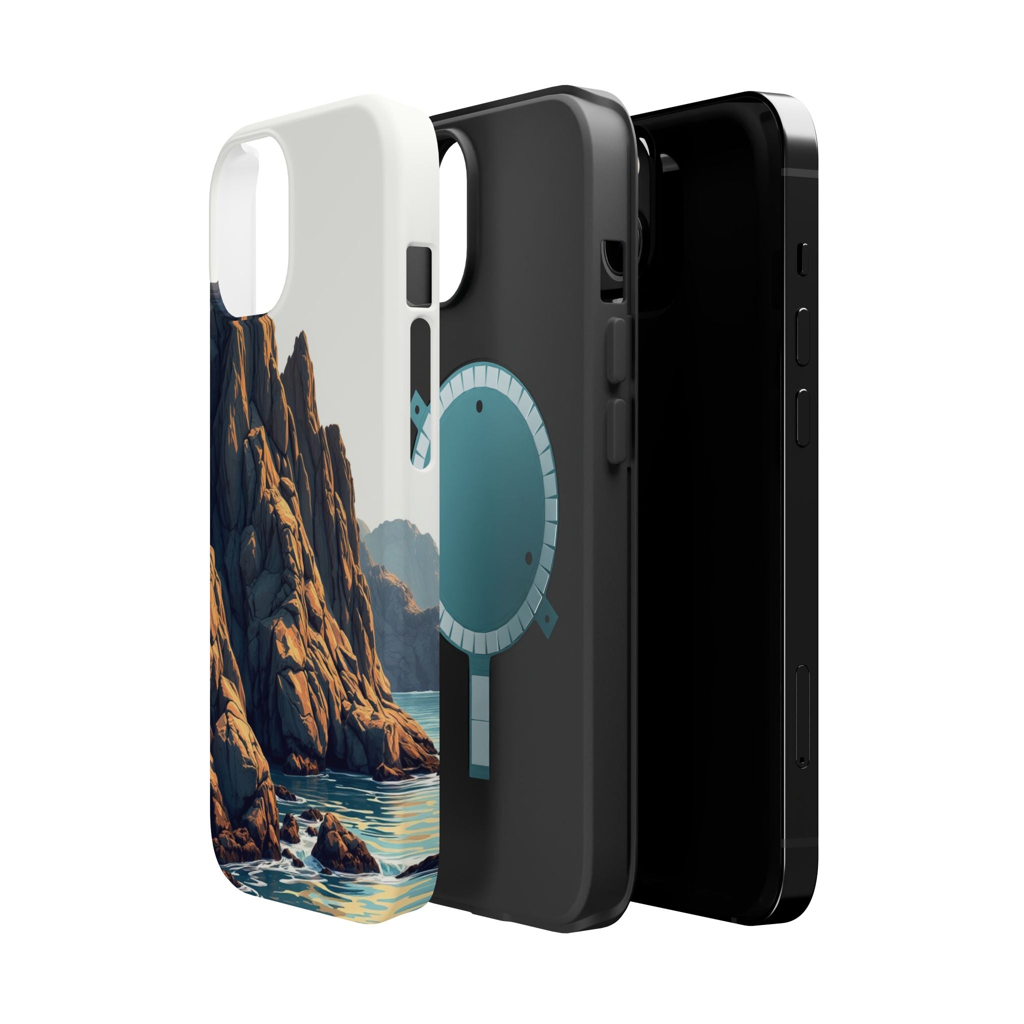 iPhone Mustard And Rust Rocky Coastline Slim Everyday iPhone Designer · iPhone C