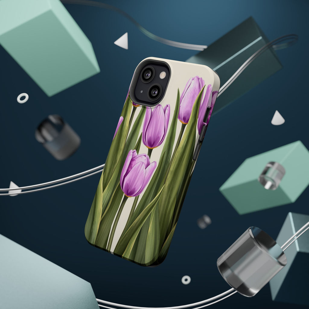 iPhone Tulip Row Electric Art 14 Bold Modern Everyday Snap Case · iPhone Case