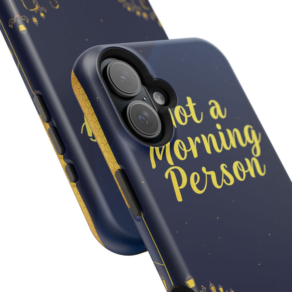 iPhone Midnight Blue And Silver Not a Morning Person Slim Snap Case · iPhone Cas