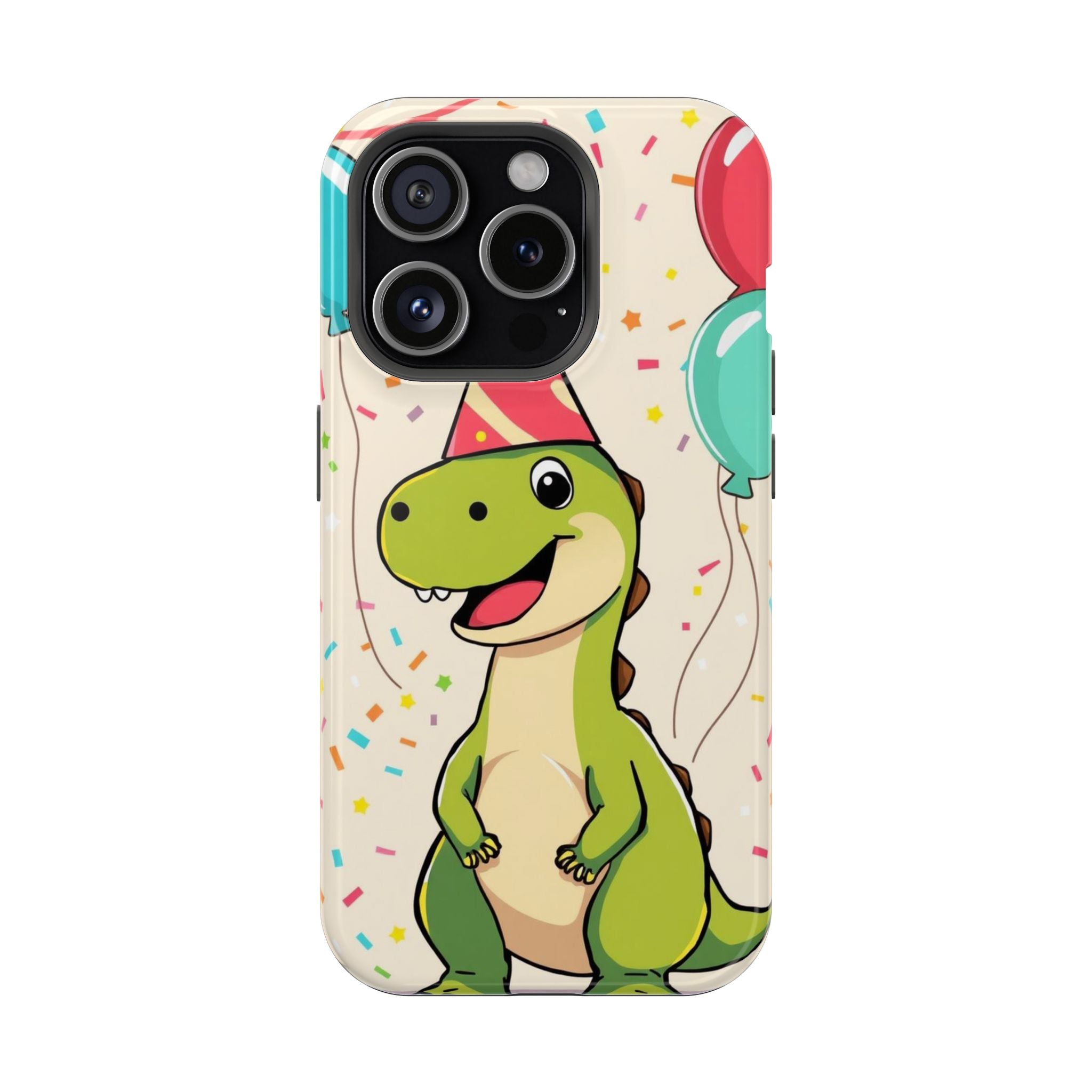 iPhone Dino with Party Hat Kids Fun Phone Case Gift Slim Snap Case · iPhone Case