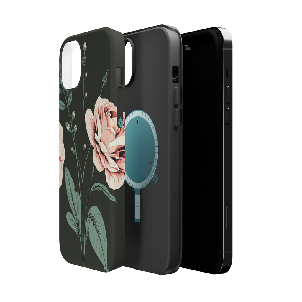 iPhone Mint And Blush Vintage Botanical Print Slim Everyday Designer Case · iPho