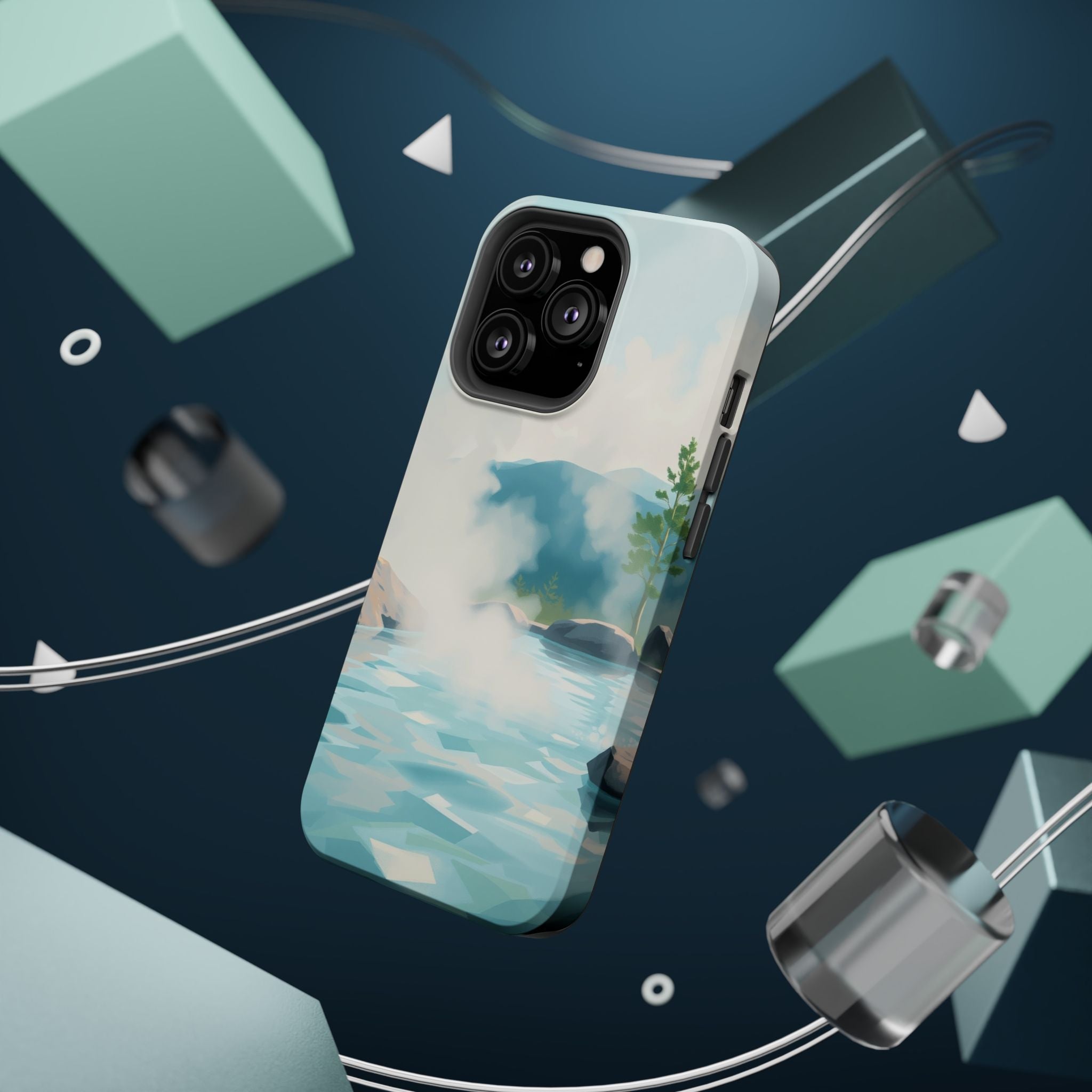 iPhone Mint And Blush Hot Spring Steam Slim Everyday Designer Case · iPhone Case