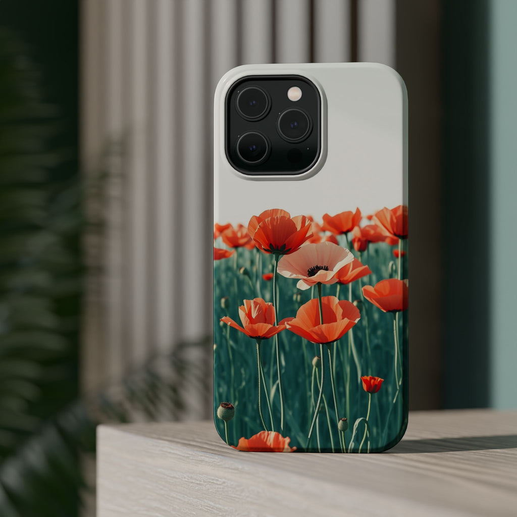 iPhone Mint And Blush Poppy Field 10 Slim Everyday Designer Case · iPhone Case