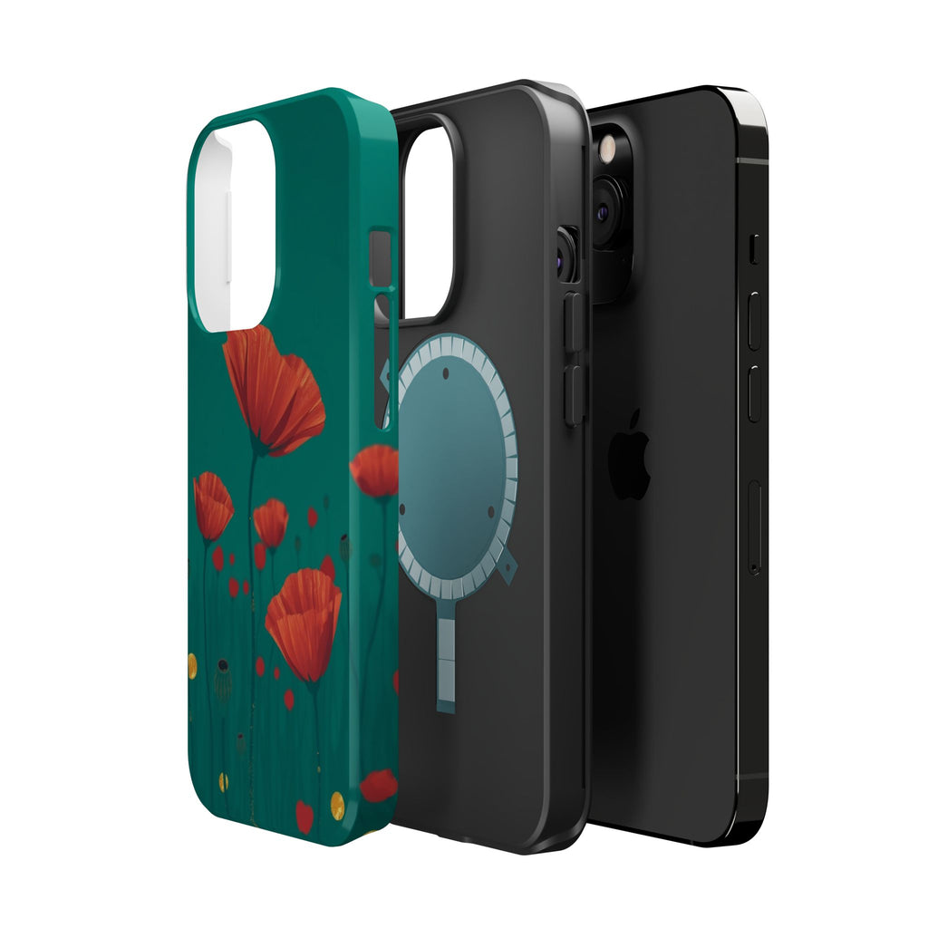 iPhone Earthy Poppy Field Design Bold Modern Everyday Snap Case · iPhone Case