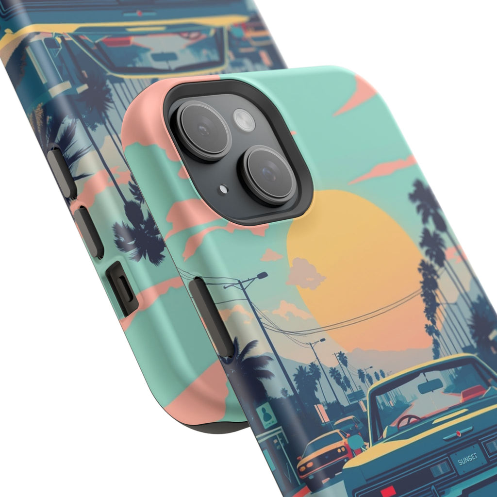 iPhone Sunset Drive 80s Pop Art Bold Slim Everyday Designer Case · iPhone Case