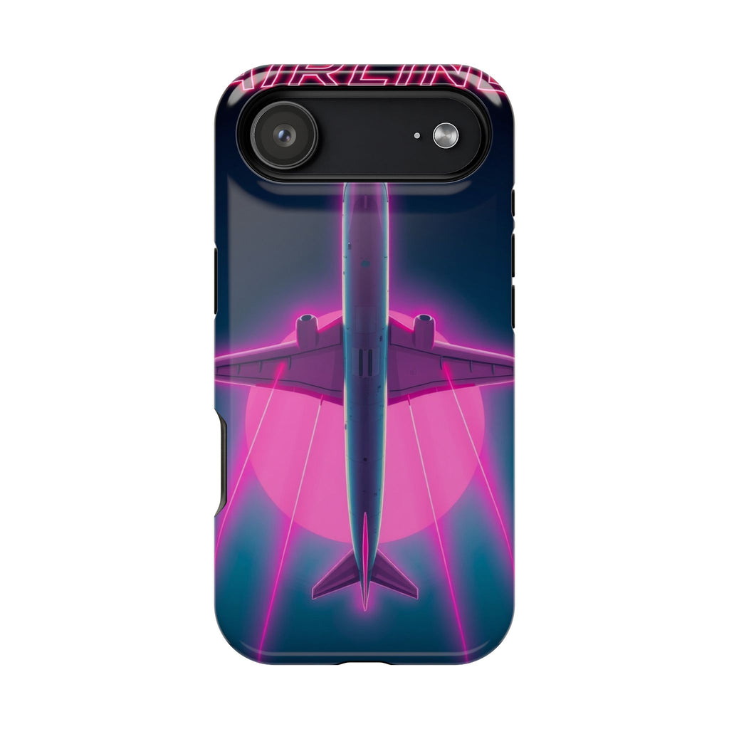iPhone Cyan And Magenta Retro Airline Poster Slim Everyday Designer Case · iPhon