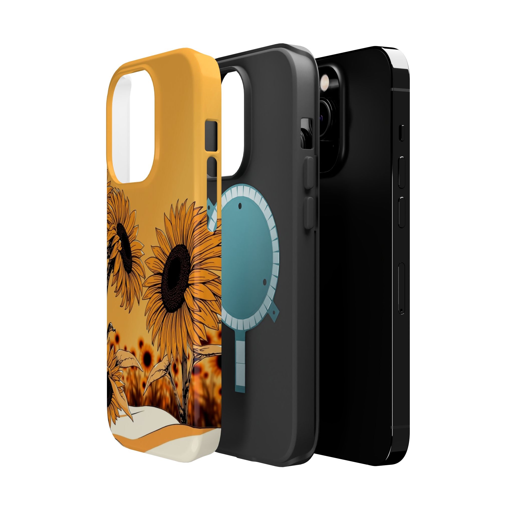 iPhone Burnt Orange And Sand Sunflower Pop Slim iPhone Everyday · iPhone Case
