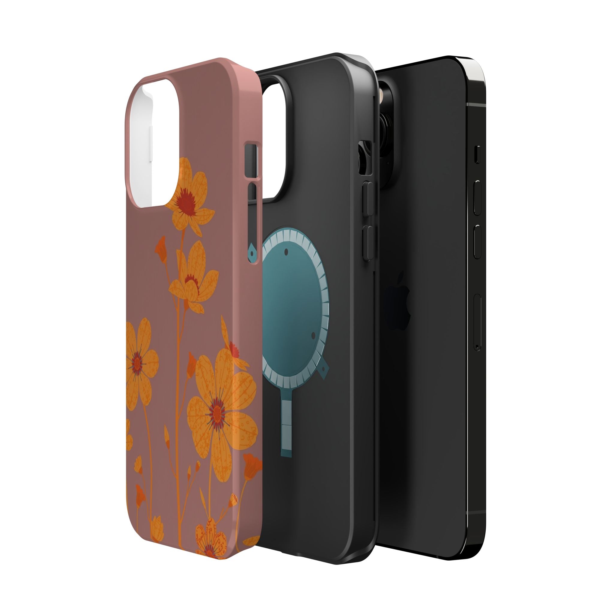 iPhone Floral Silhouette Pastel Kawaii Slim Everyday Designer Case · iPhone Case