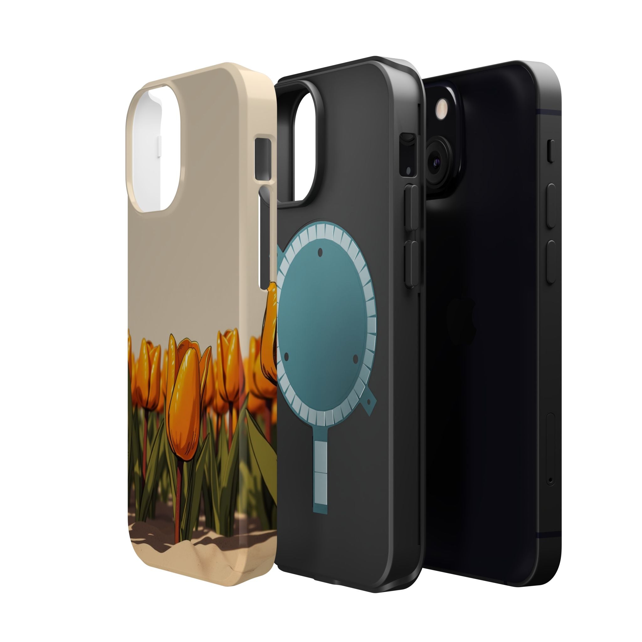 iPhone Burnt Orange And Sand Tulip Row Slim Everyday Designer Case · iPhone Case