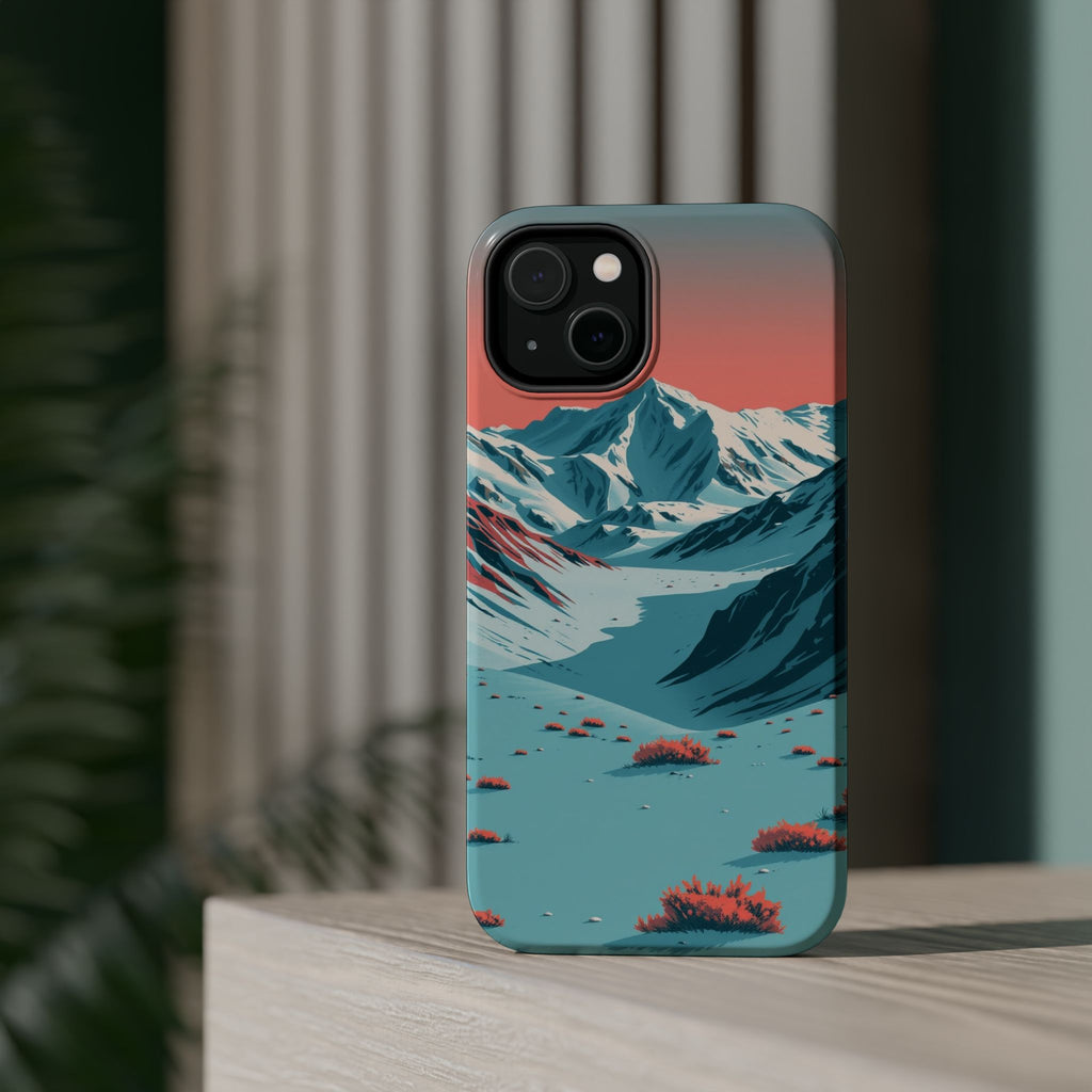 iPhone Teal And Coral Arctic Tundra Slim Everyday Designer Case · iPhone Case