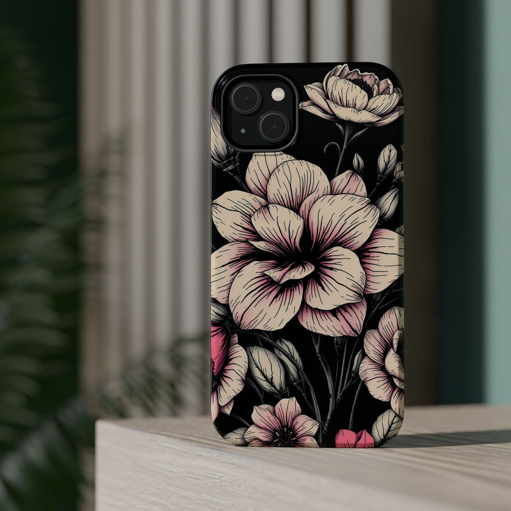 iPhone Floral Dark Academia Gothic Ink Slim Everyday Designer Case · iPhone Case