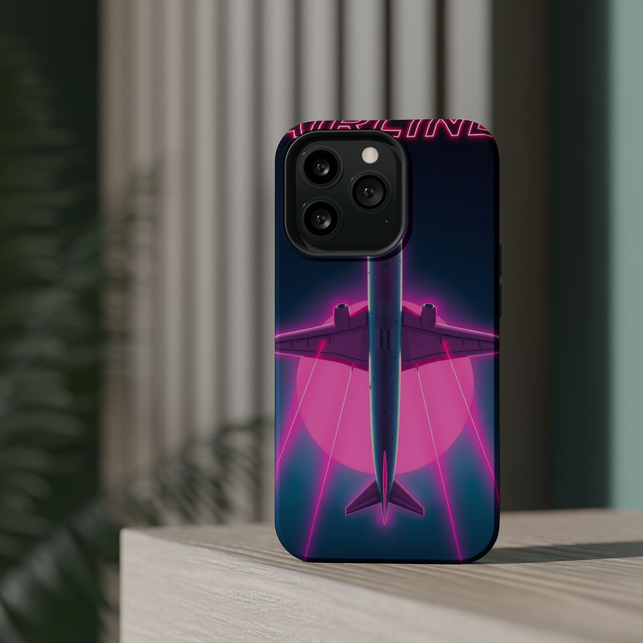 iPhone Cyan And Magenta Retro Airline Poster Slim Everyday Designer Case · iPhon