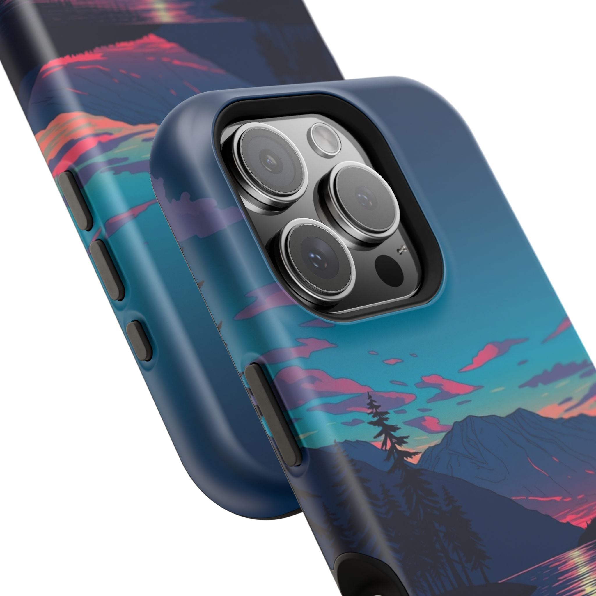 iPhone Vibrant Lake at Twilight Design Slim Everyday Designer Case · iPhone Case