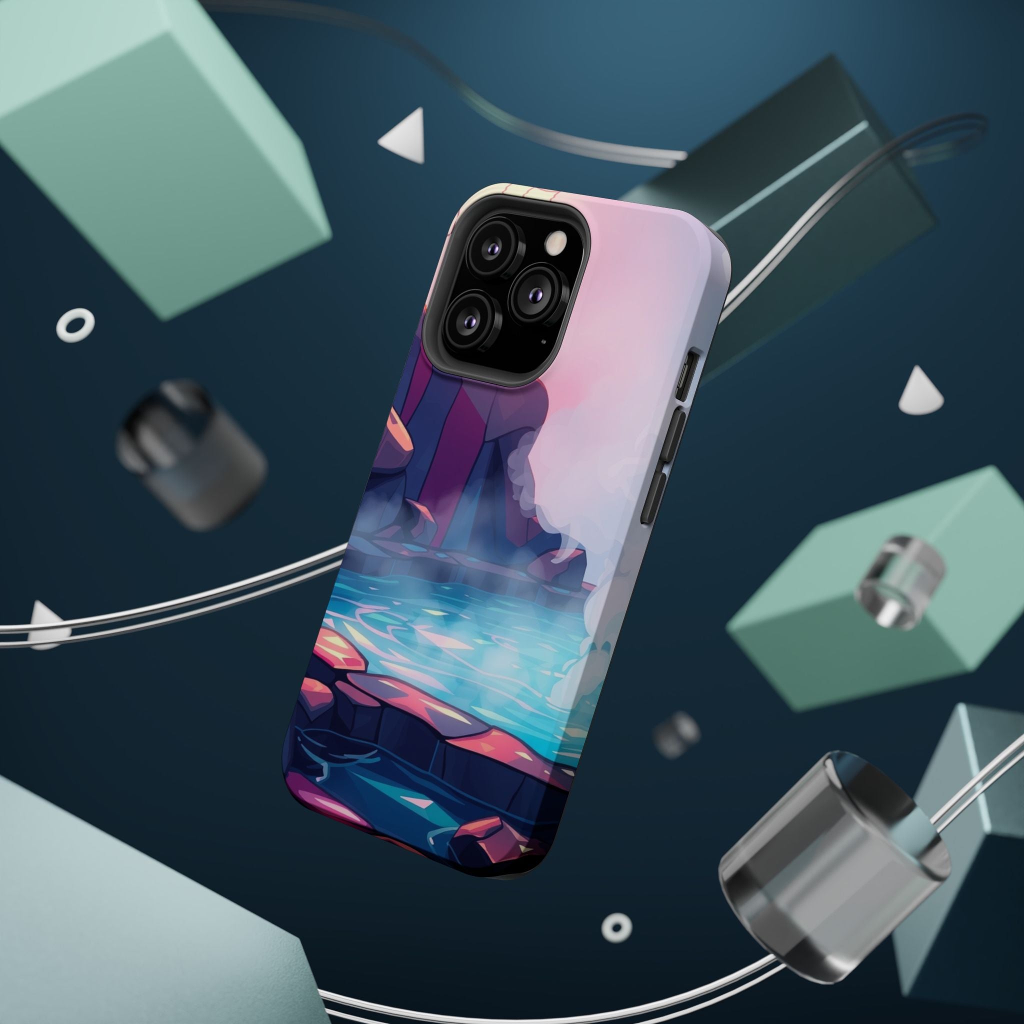 iPhone Cyan And Magenta Hot Spring Steam Slim Everyday iPhone Designer · iPhone