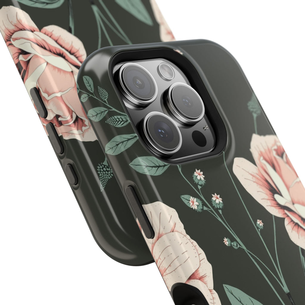 iPhone Mint And Blush Vintage Botanical Print Slim Everyday Designer Case · iPho
