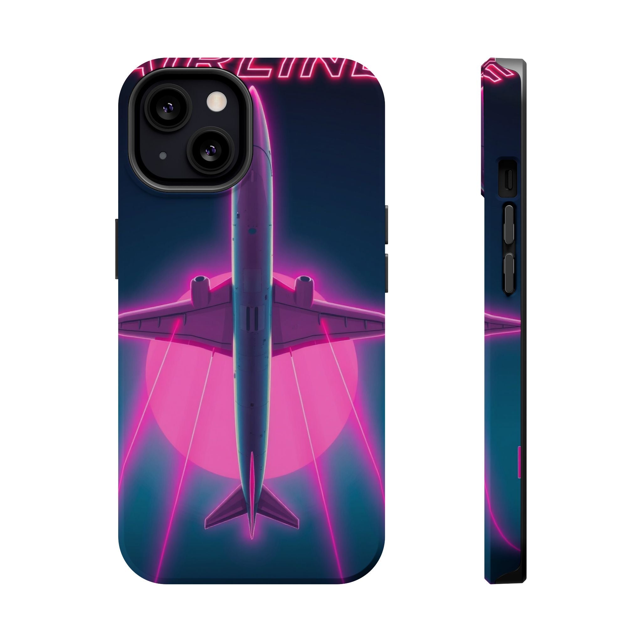 iPhone Cyan And Magenta Retro Airline Poster Slim Everyday Designer Case · iPhon