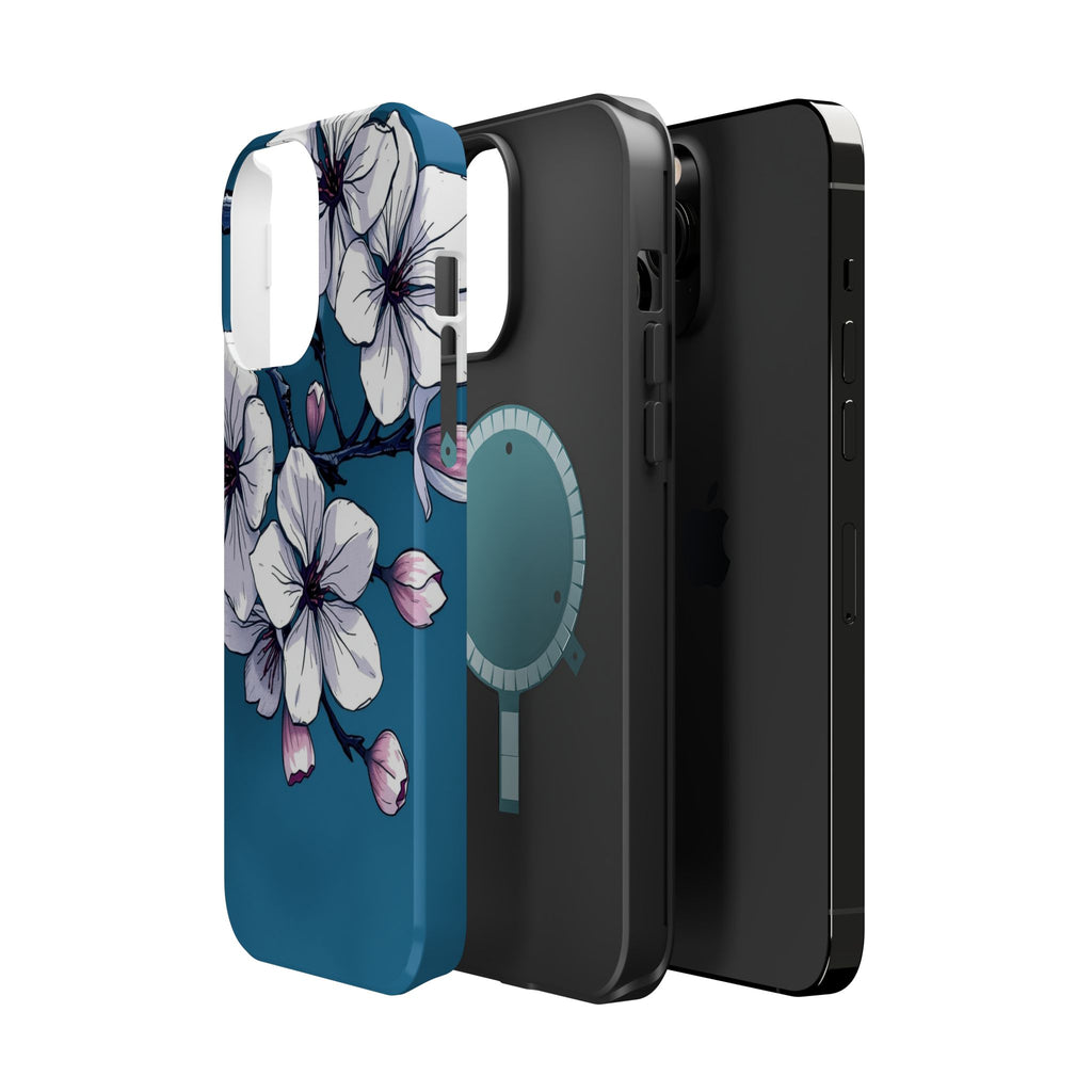 iPhone Midnight Blue And Silver Cherry Blossom Soft iPhone Finish · iPhone Case