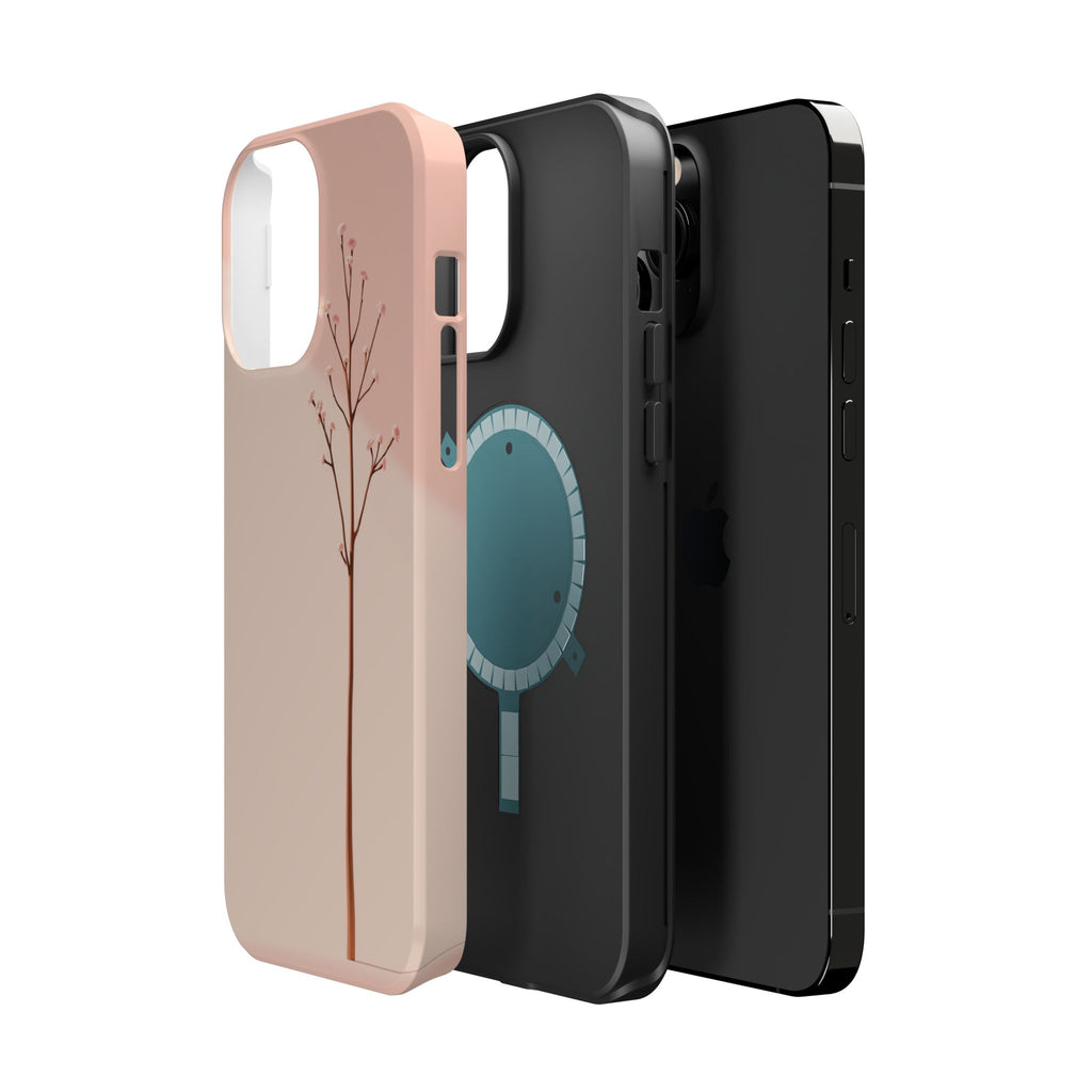 iPhone Rose Pink And Cream Minimalist Stem Slim iPhone Everyday · iPhone Case