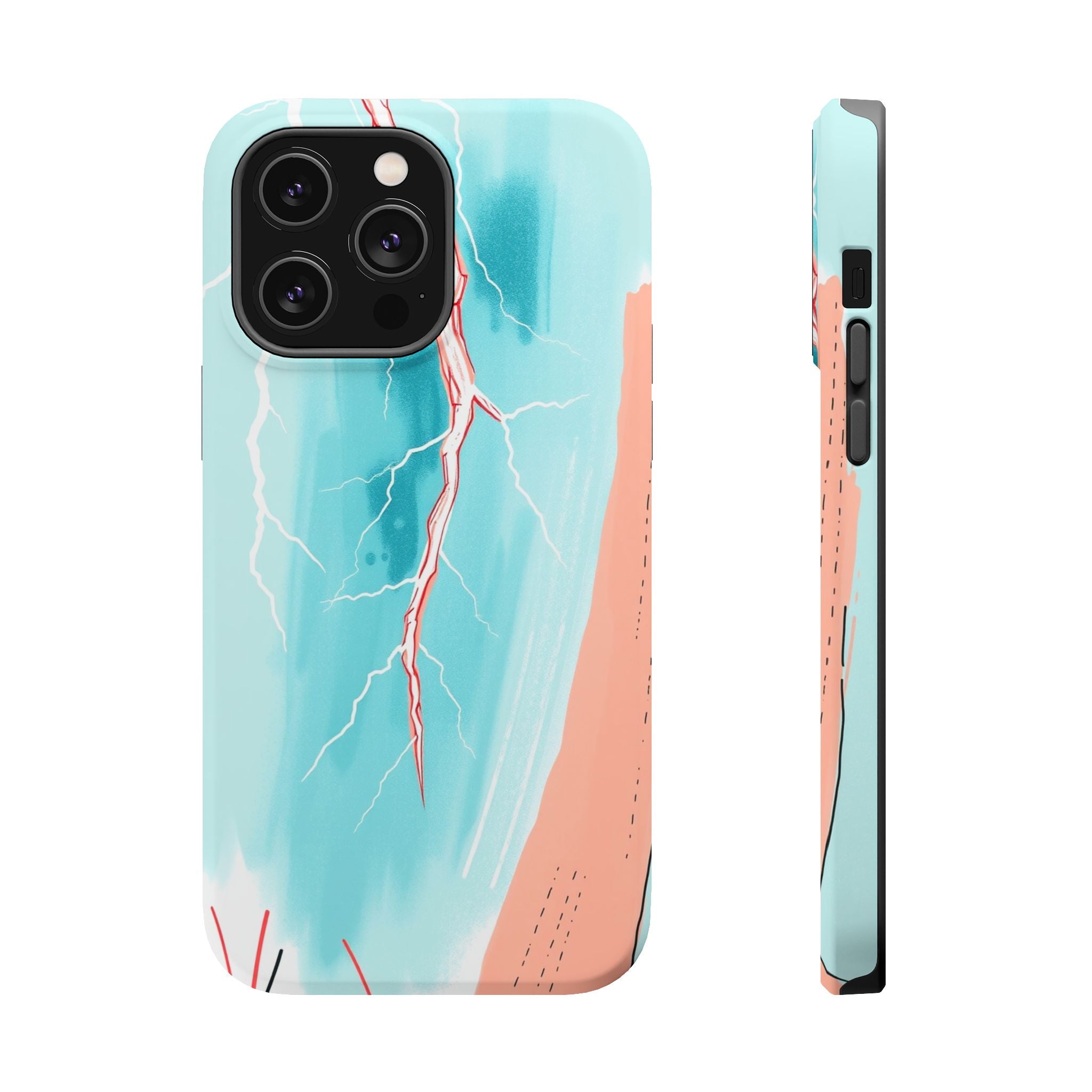 iPhone Teal And Coral Prairie Lightning Slim Everyday iPhone Designer · iPhone C