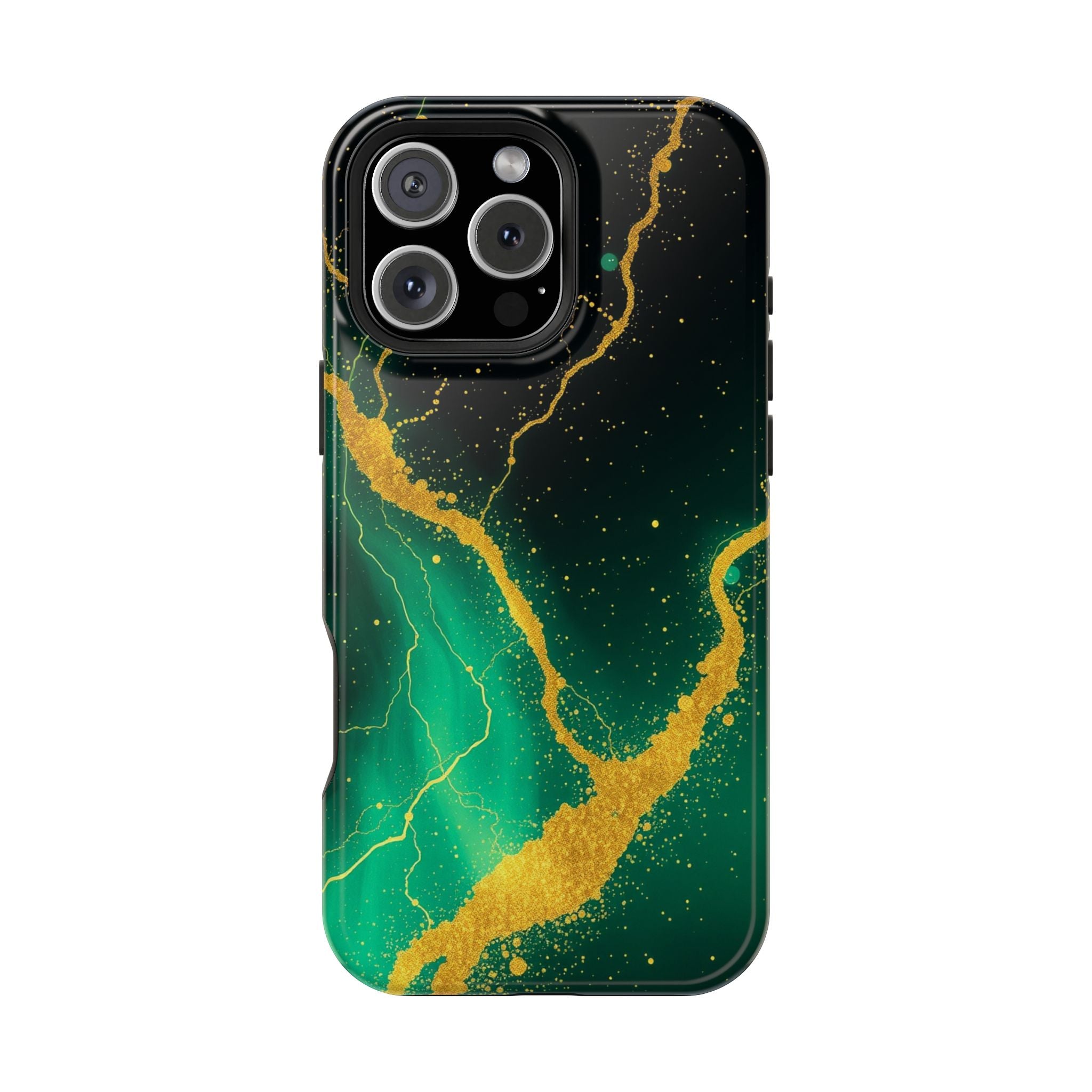 iPhone Emerald Green And Gold Petal Storm Slim iPhone Everyday Designer · iPhone