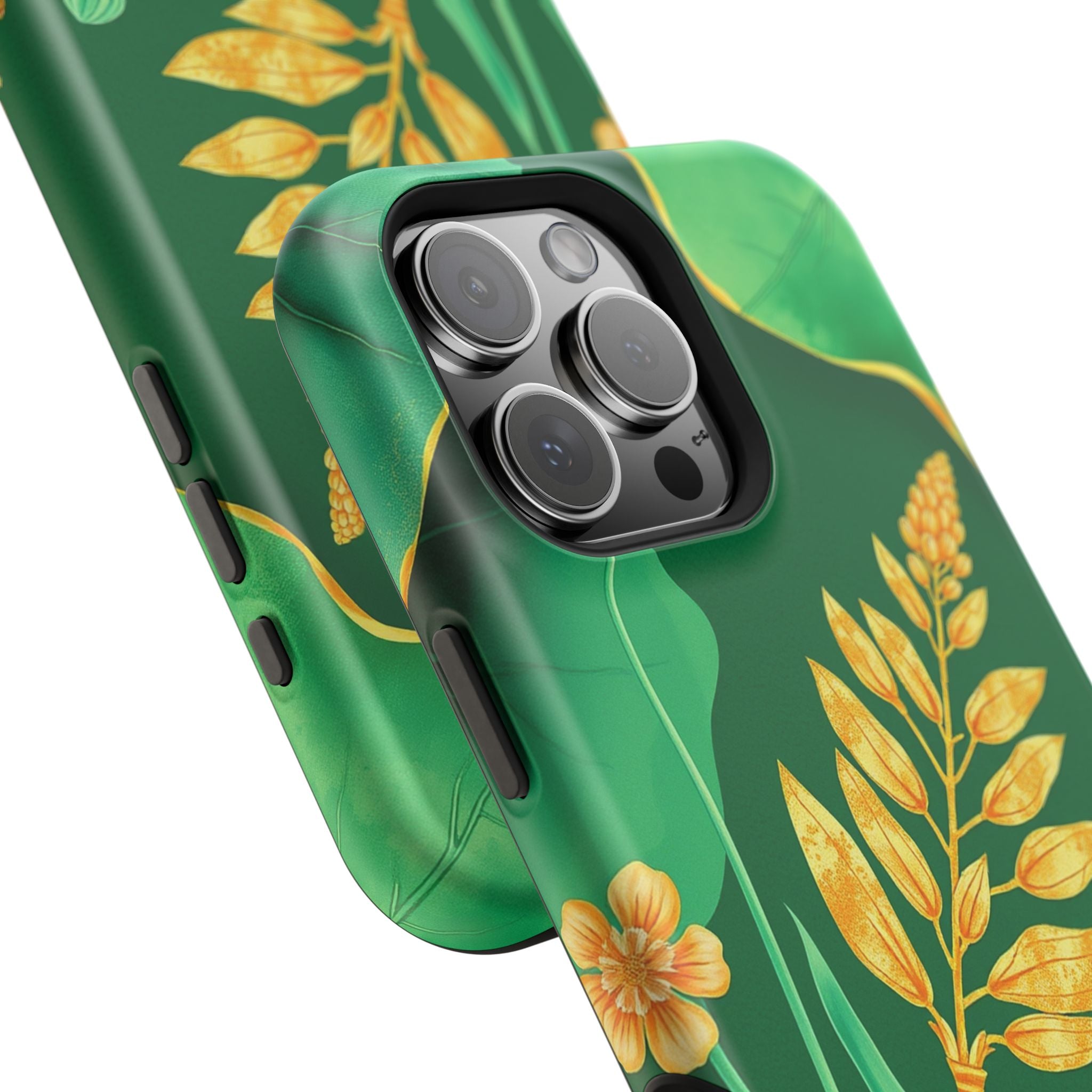 iPhone Emerald Green And Gold Botanical Illustration Ga Slim Snap Case · iPhone