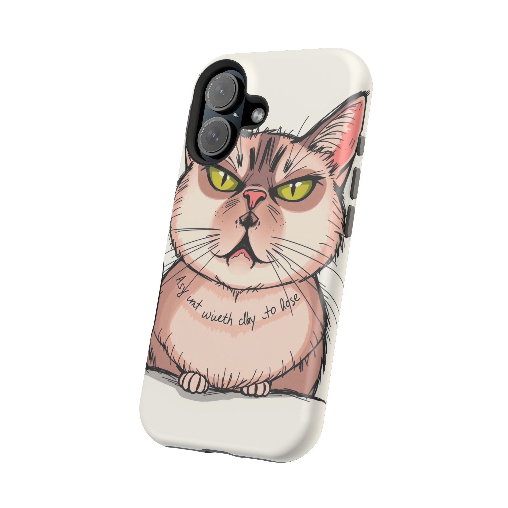 iPhone Sarcastic Cat Verdict Hand-Drawn Sketch Soft Finish Everyday Case · iPhon