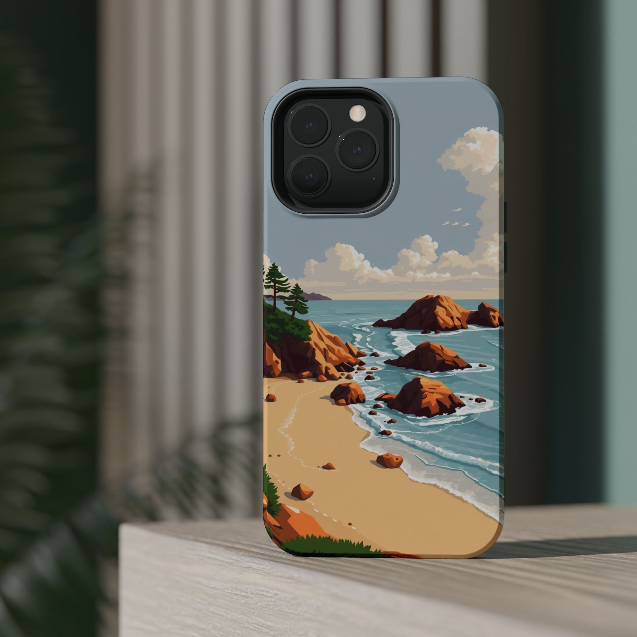iPhone Mustard And Rust Pebble Beach Slim Everyday Designer Case · iPhone Case